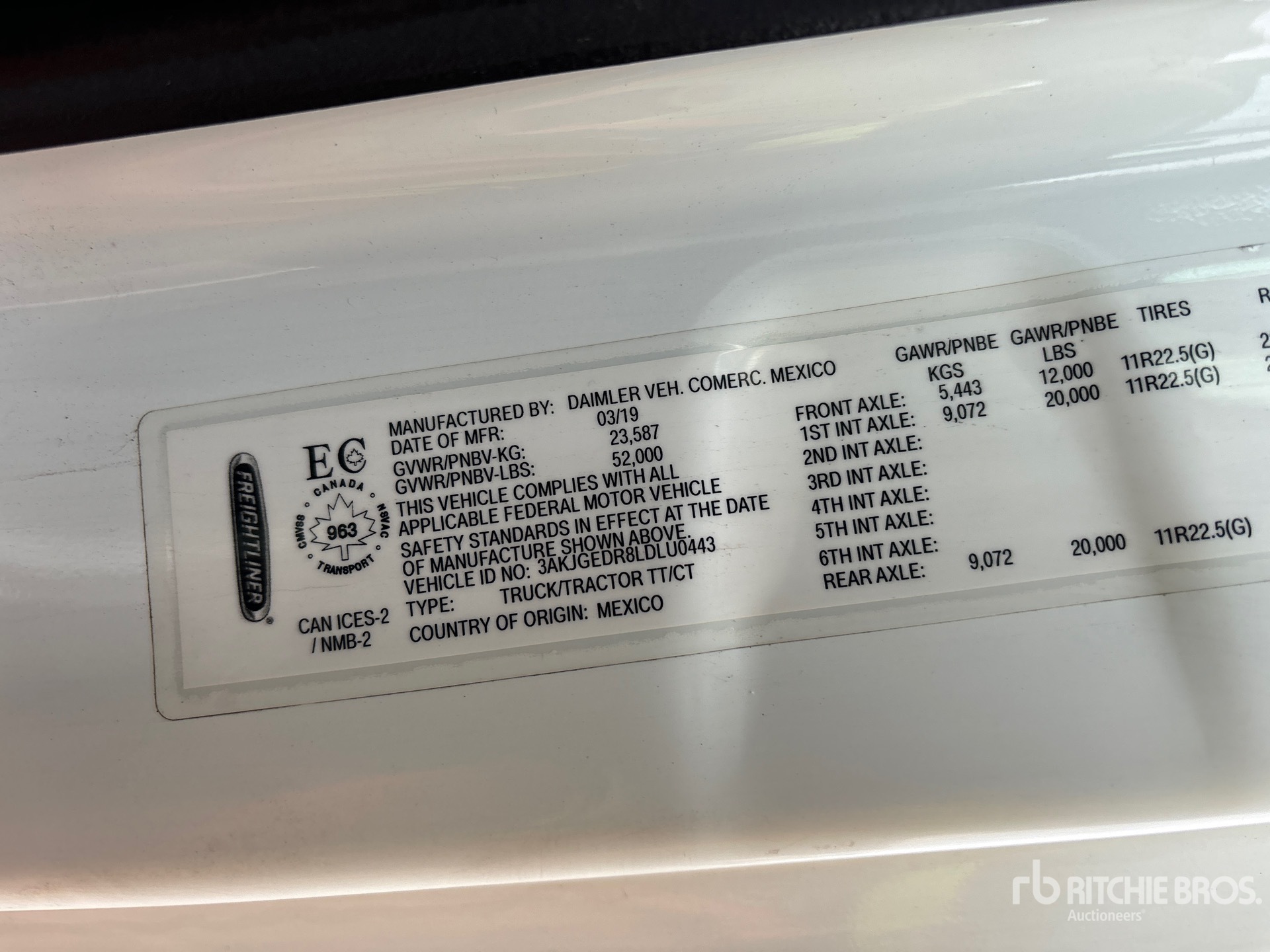 General Appearance with Serial Number / VIN