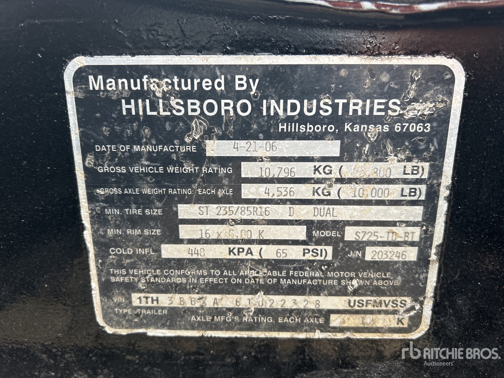 General Appearance with Serial Number / VIN