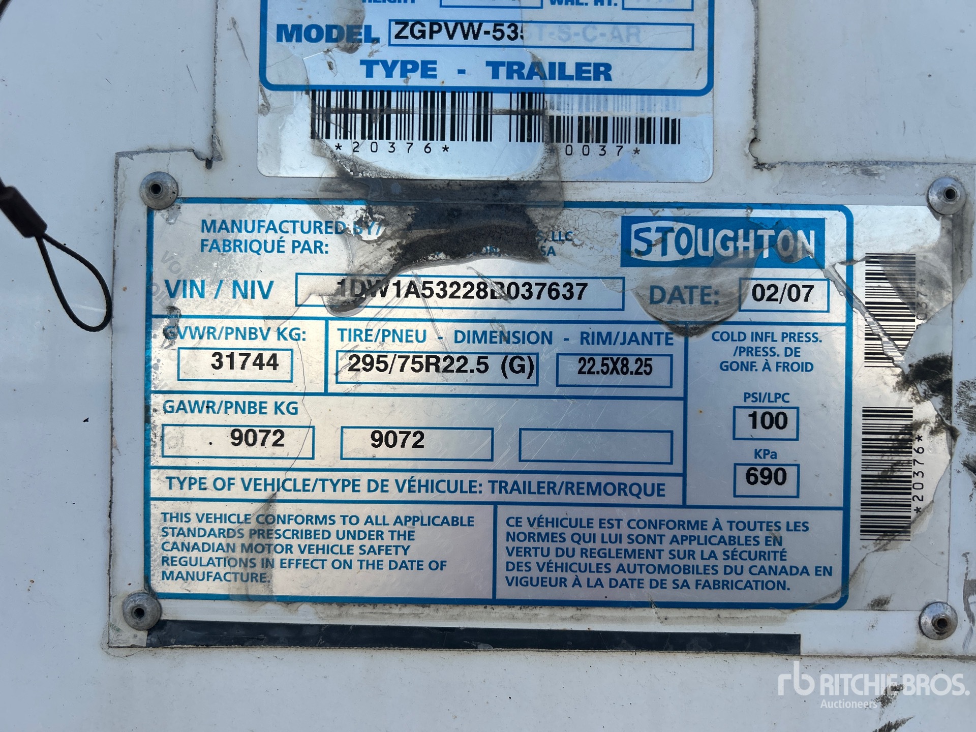 General Appearance with Serial Number / VIN