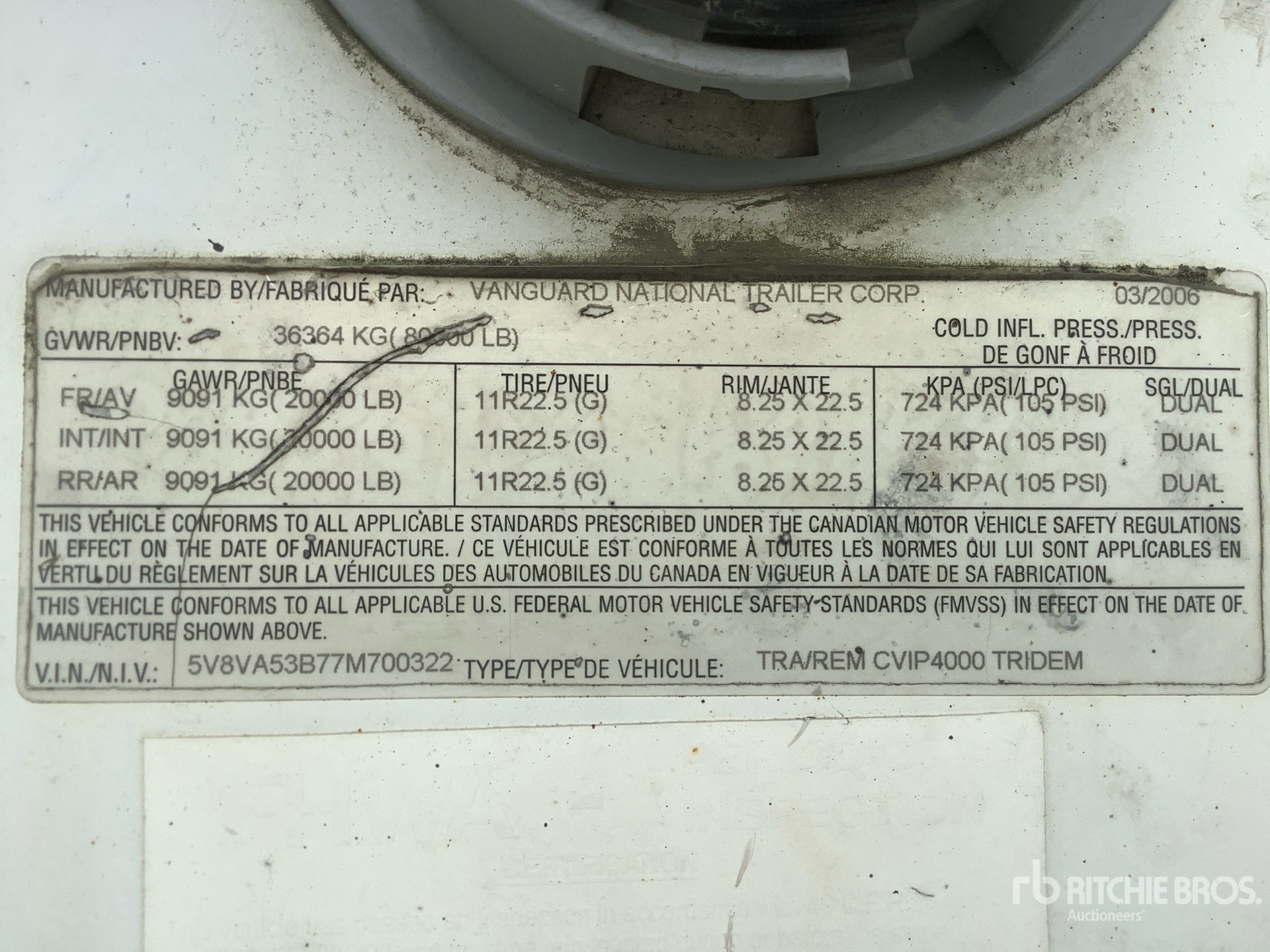 General Appearance with Serial Number / VIN