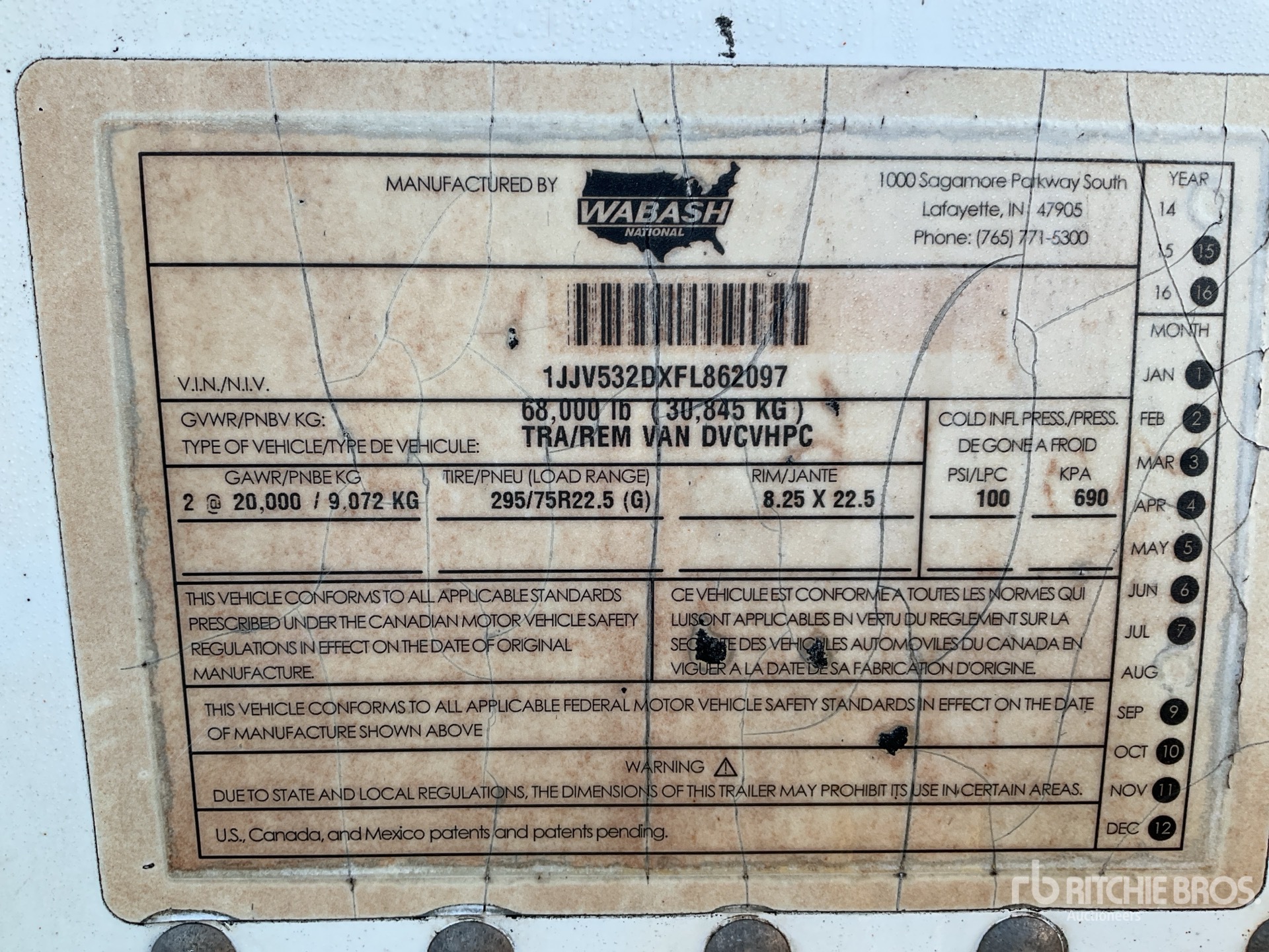 General Appearance with Serial Number / VIN