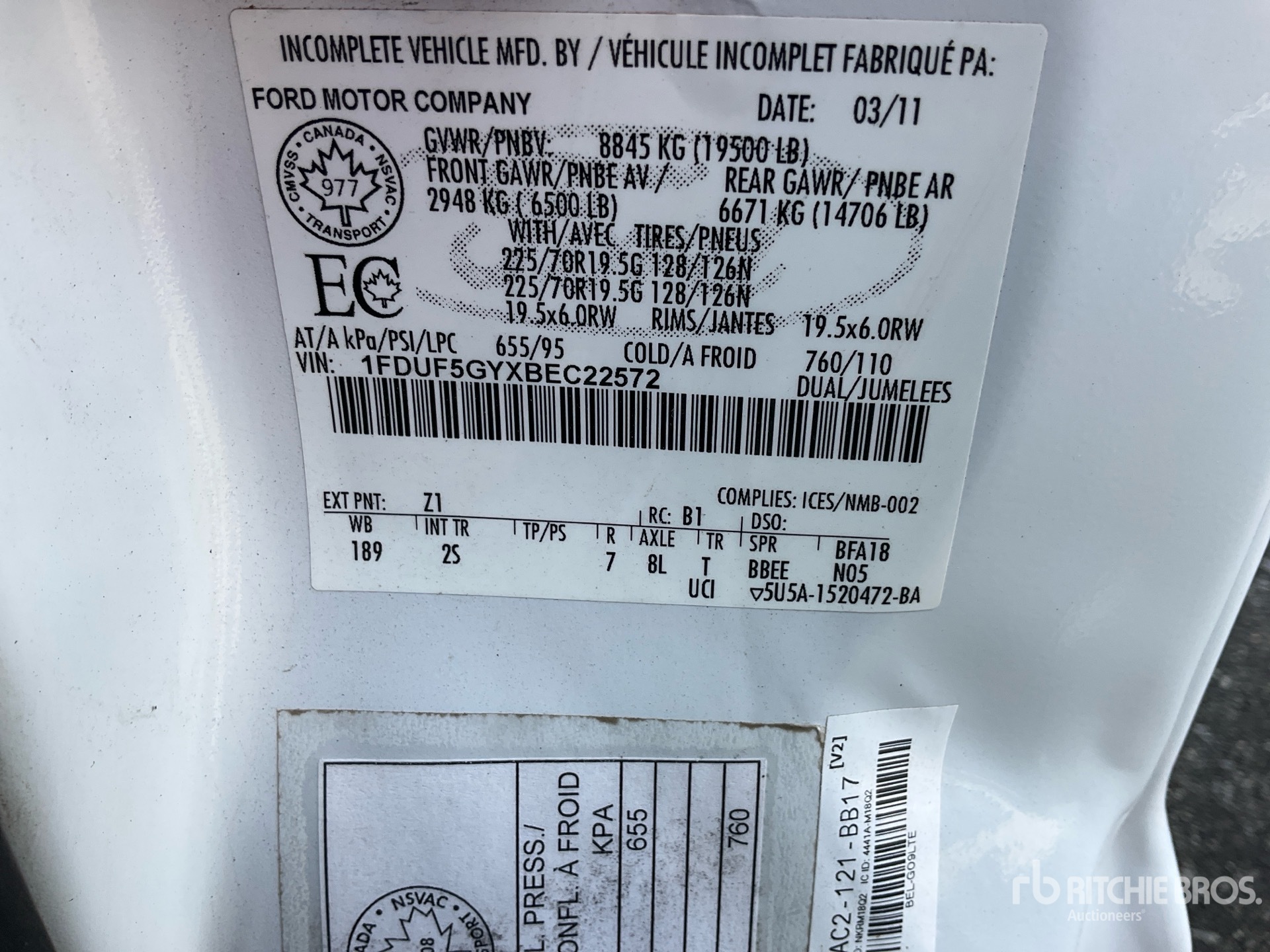 General Appearance with Serial Number / VIN