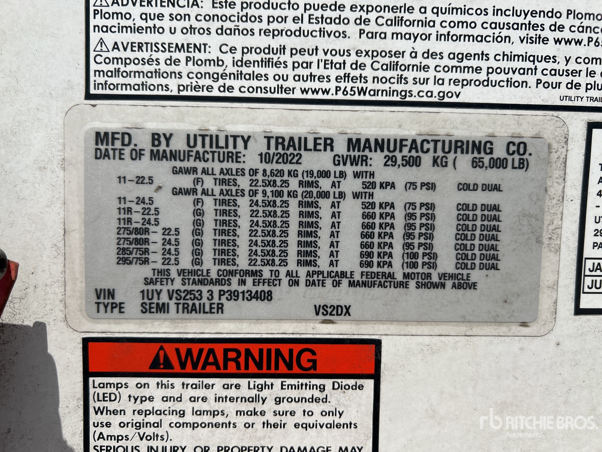 General Appearance with Serial Number / VIN