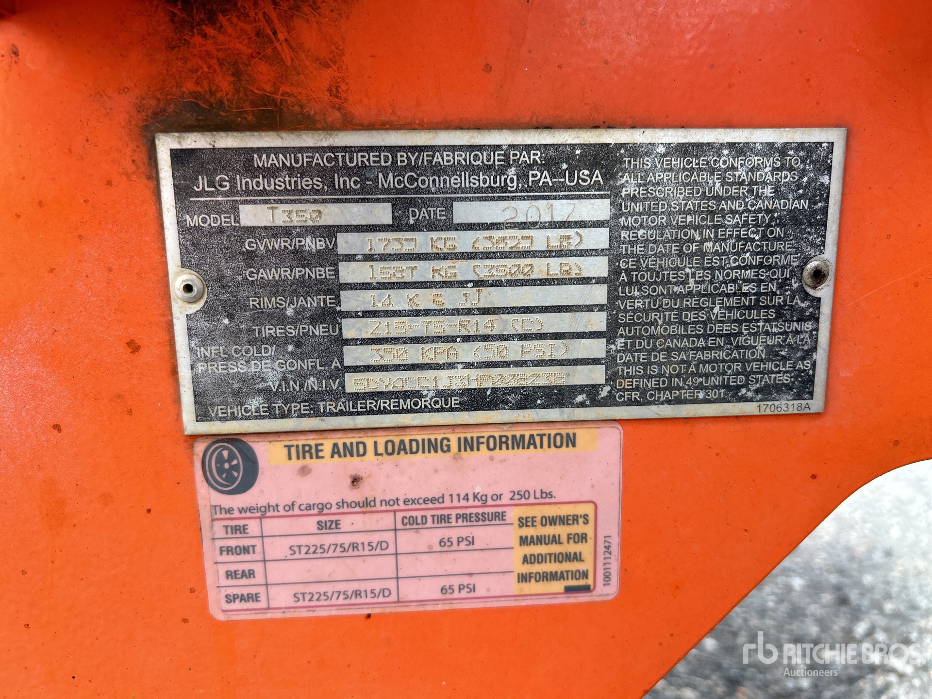 General Appearance with Serial Number / VIN