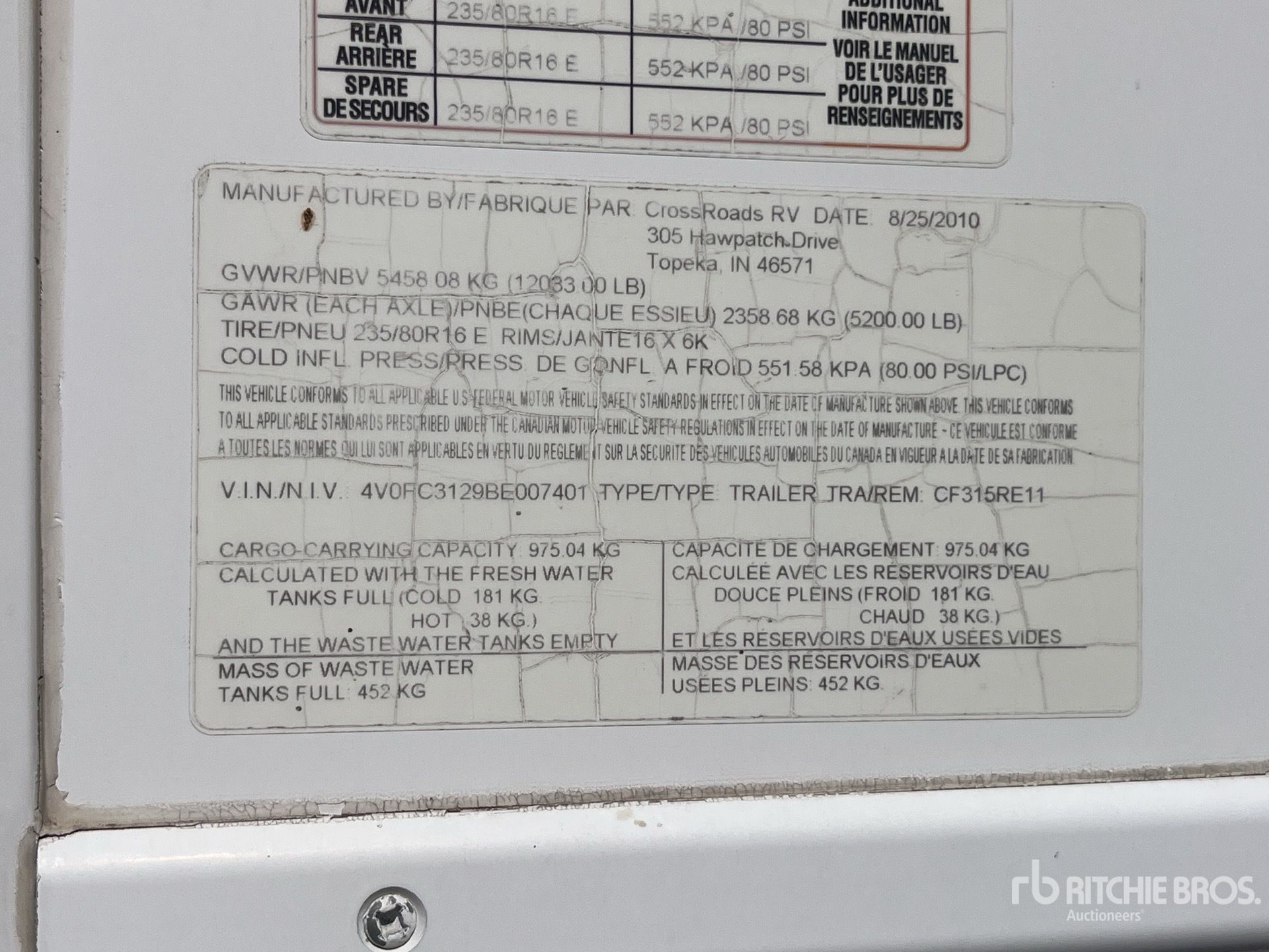 General Appearance with Serial Number / VIN