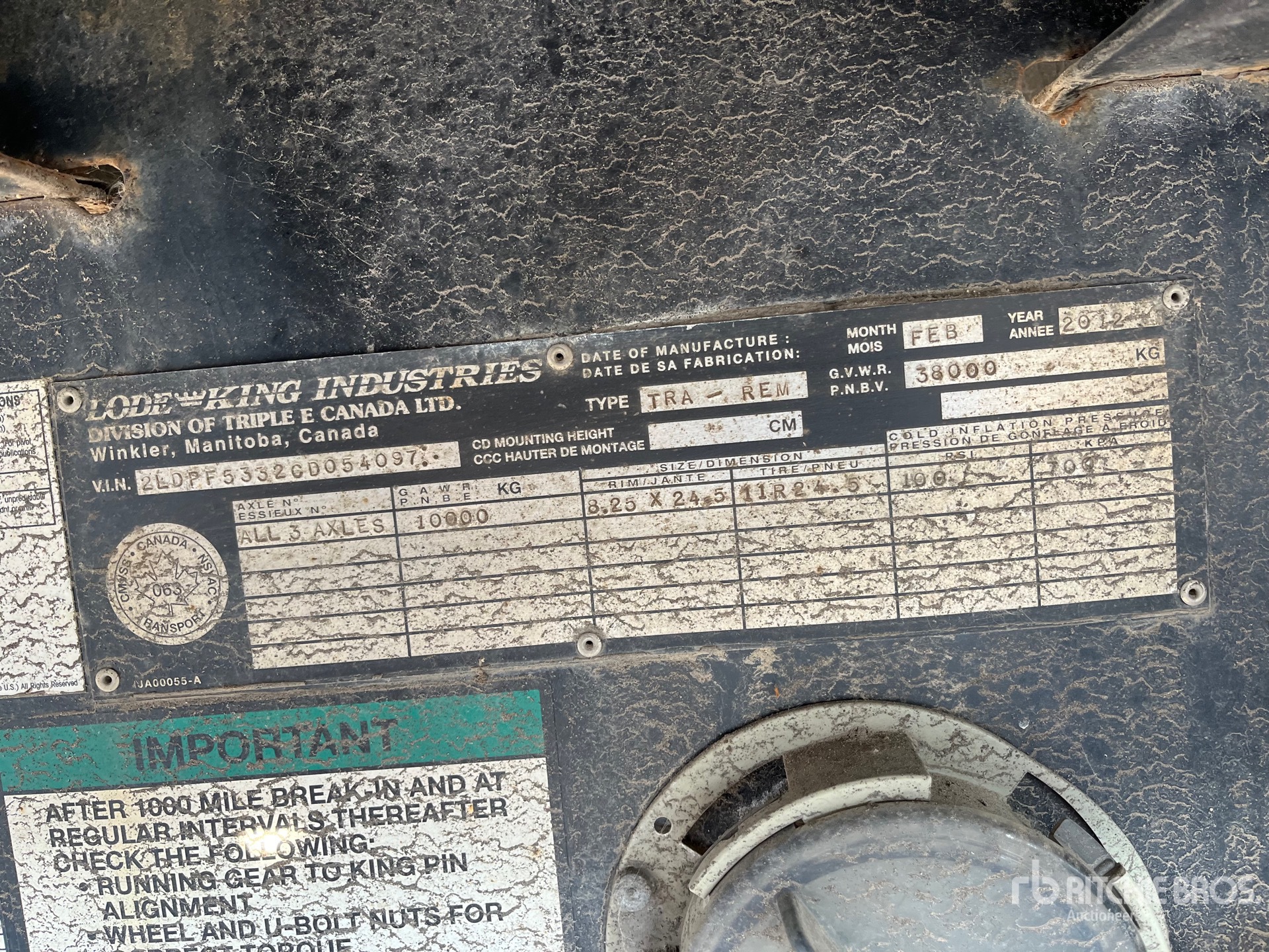 General Appearance with Serial Number / VIN