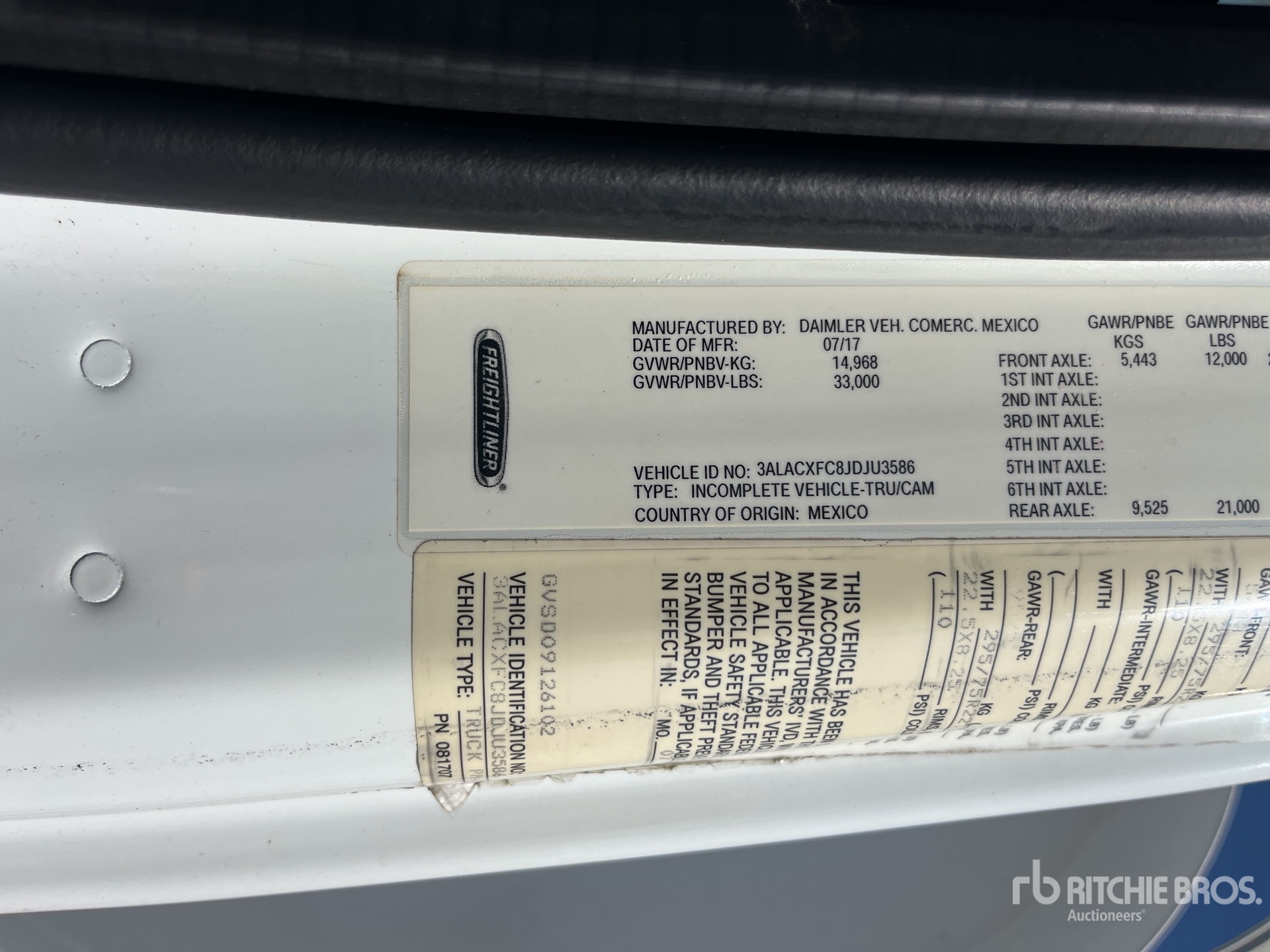 General Appearance with Serial Number / VIN