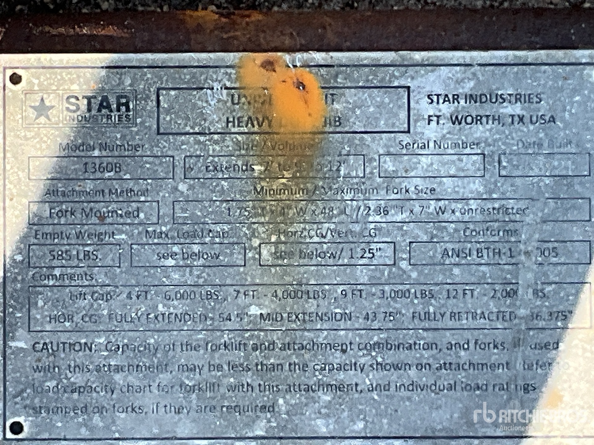General Appearance with Serial Number / VIN