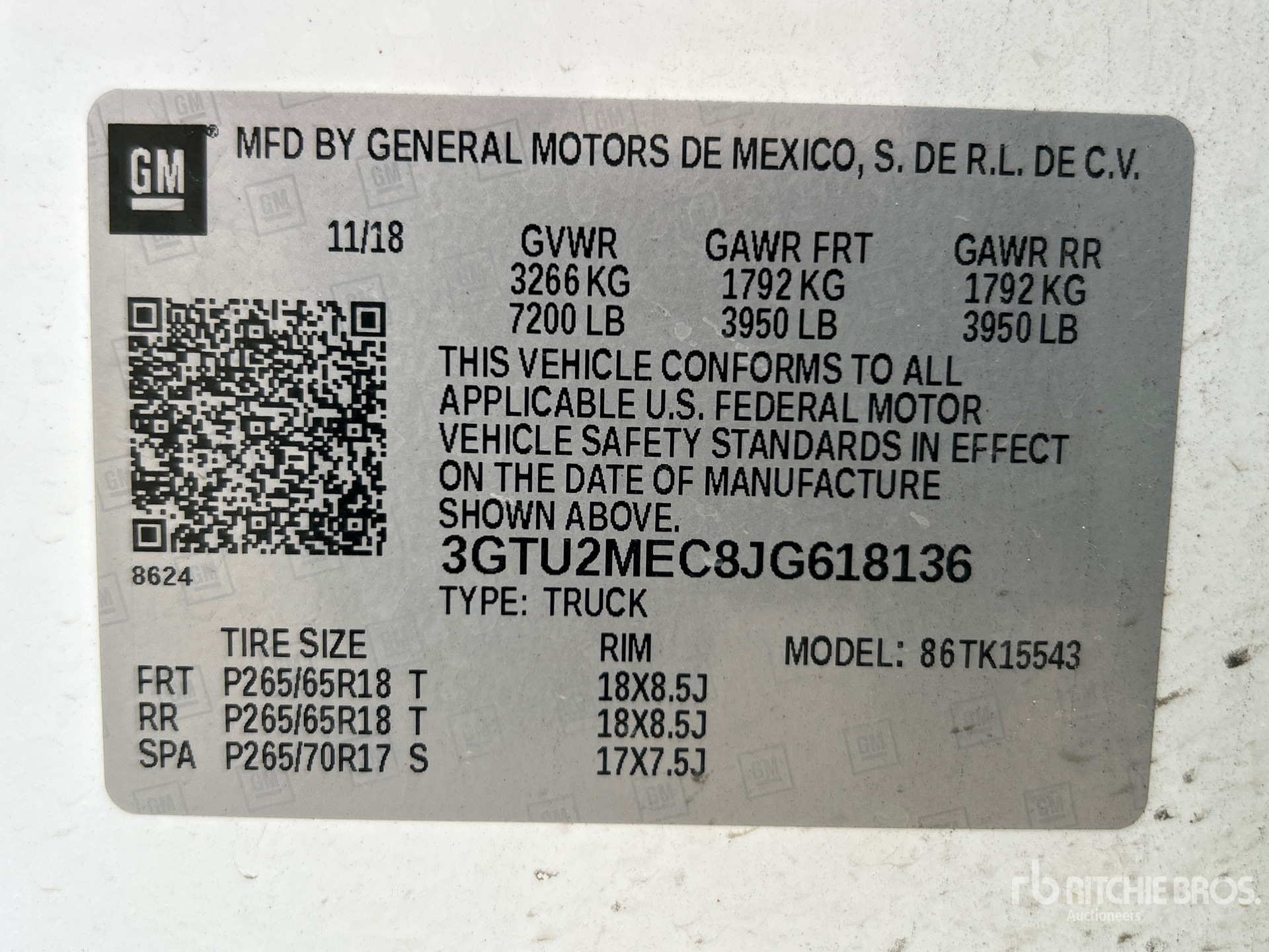 General Appearance with Serial Number / VIN