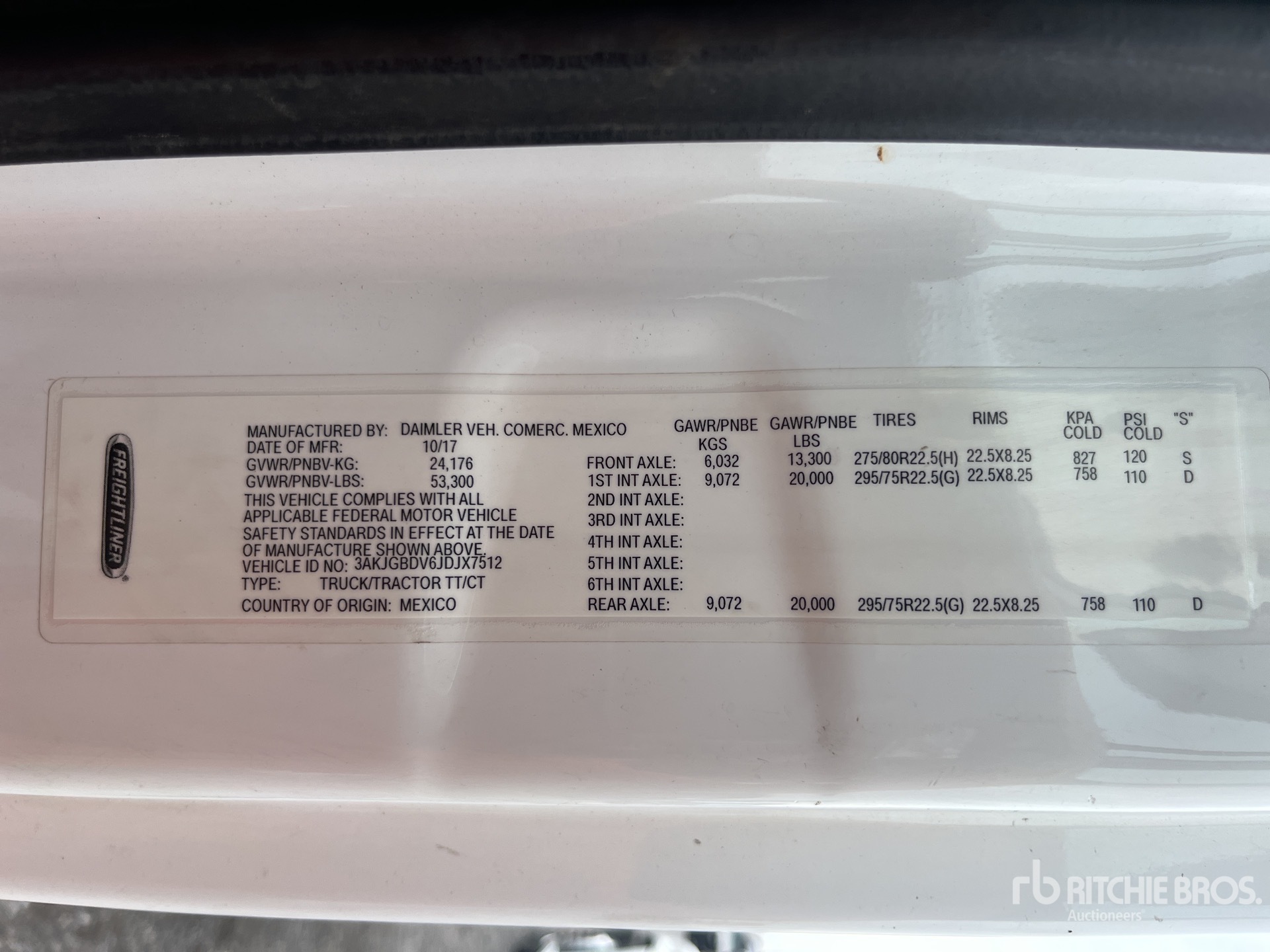 General Appearance with Serial Number / VIN