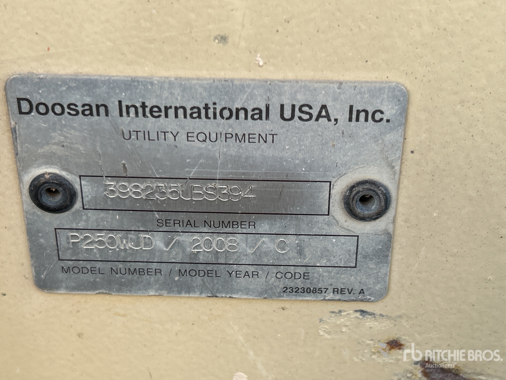 General Appearance with Serial Number / VIN