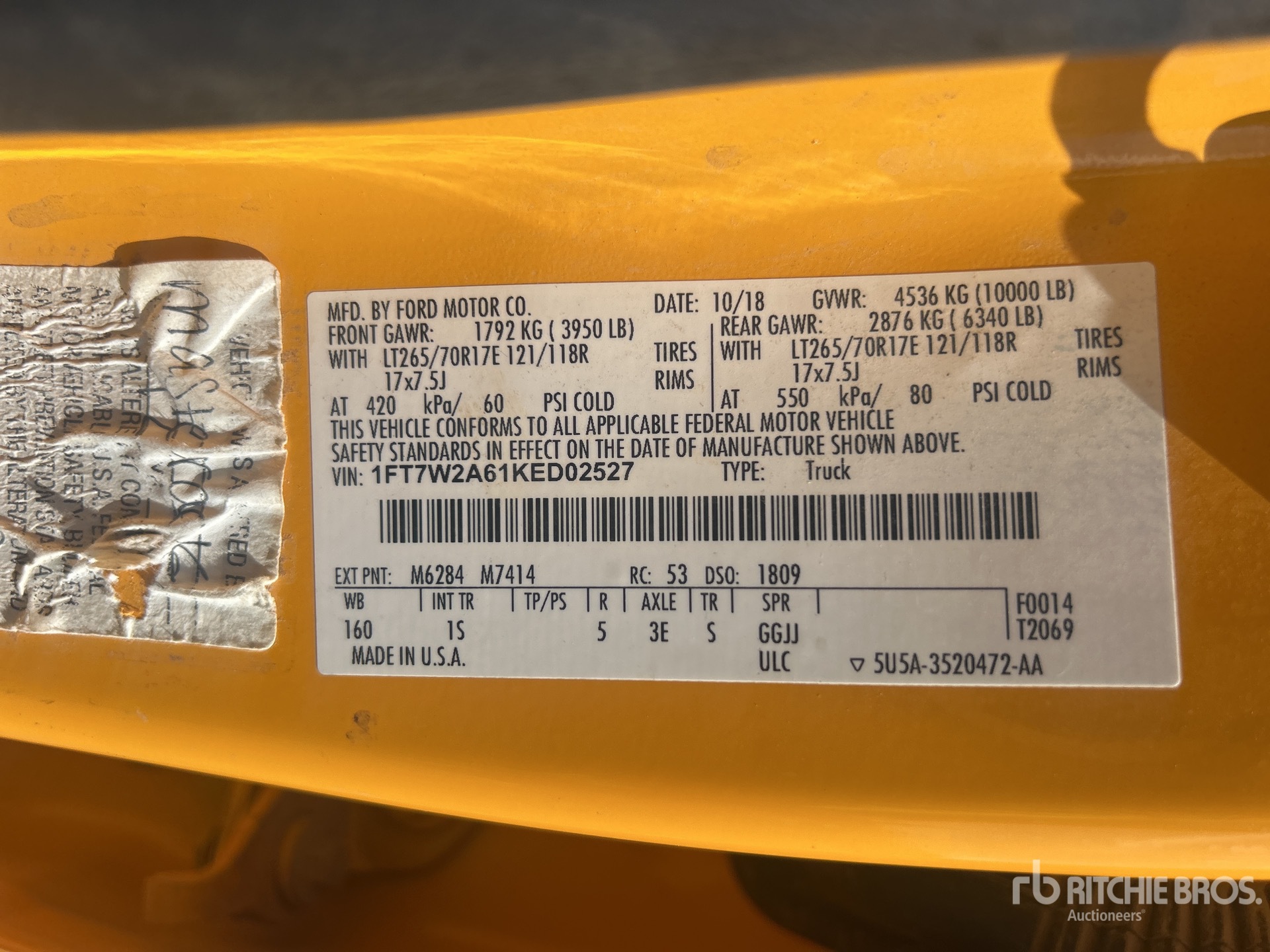 General Appearance with Serial Number / VIN