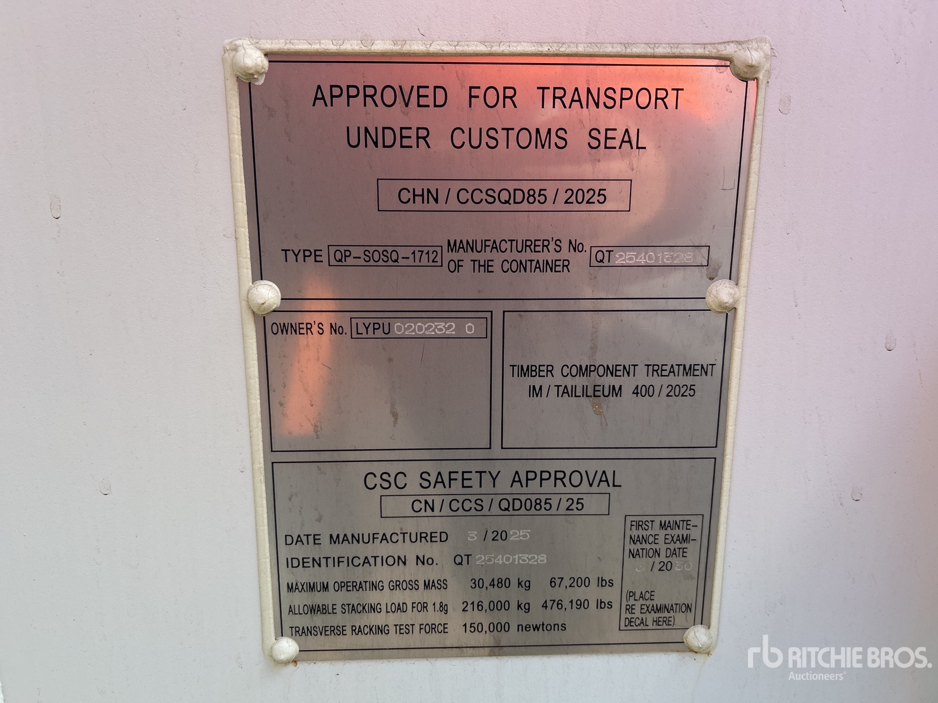 General Appearance with Serial Number / VIN
