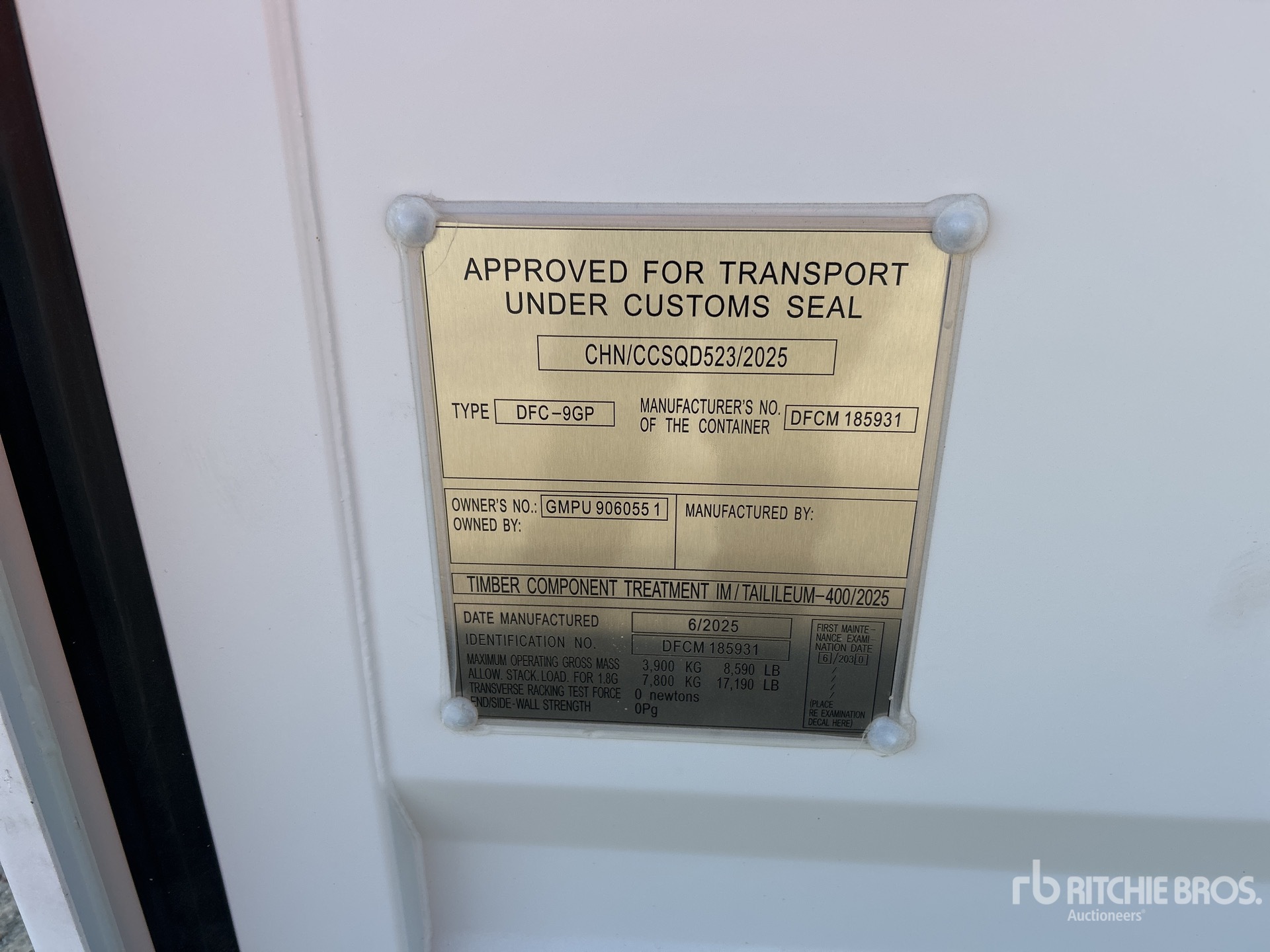General Appearance with Serial Number / VIN