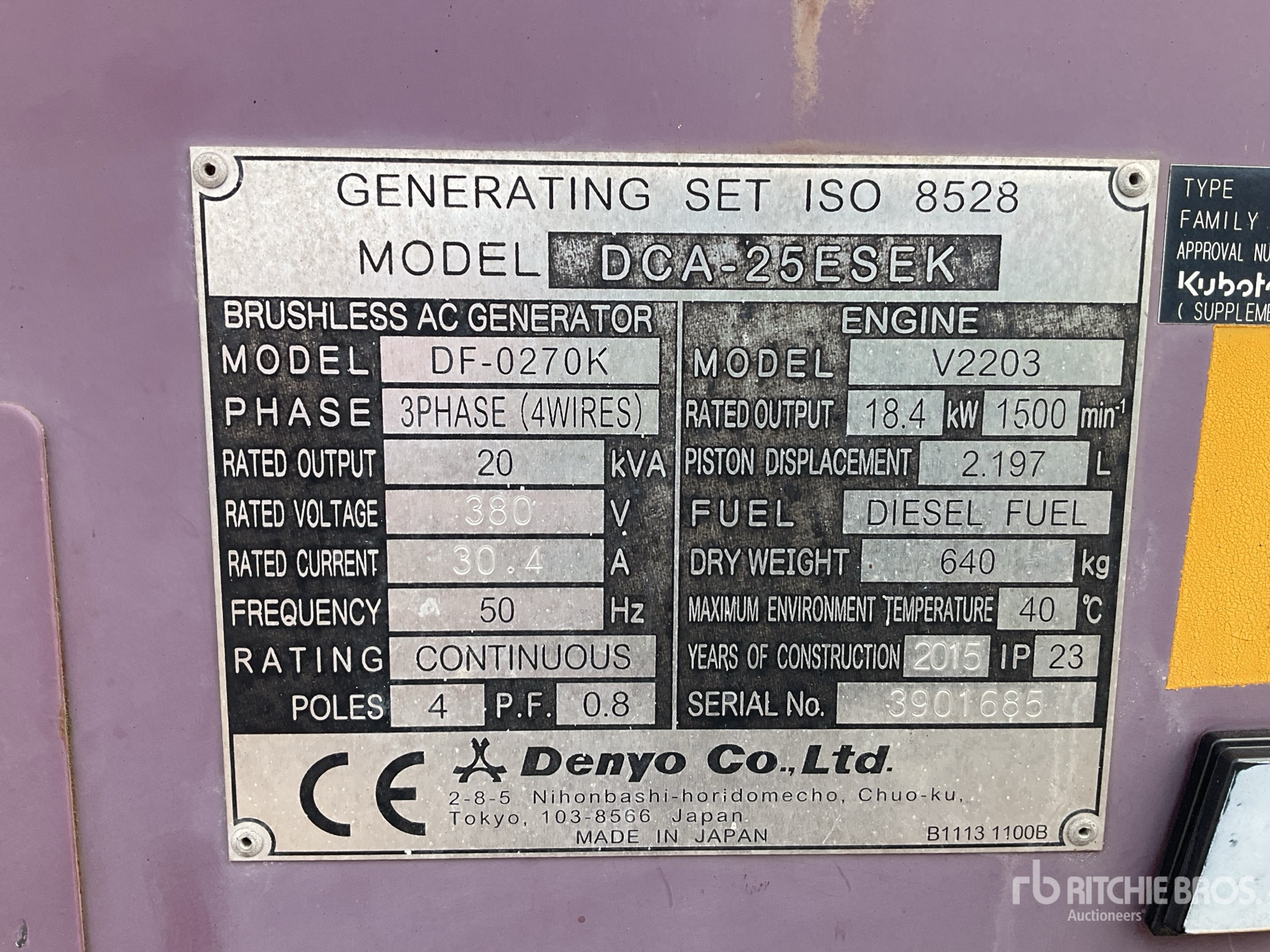 General Appearance with Serial Number / VIN