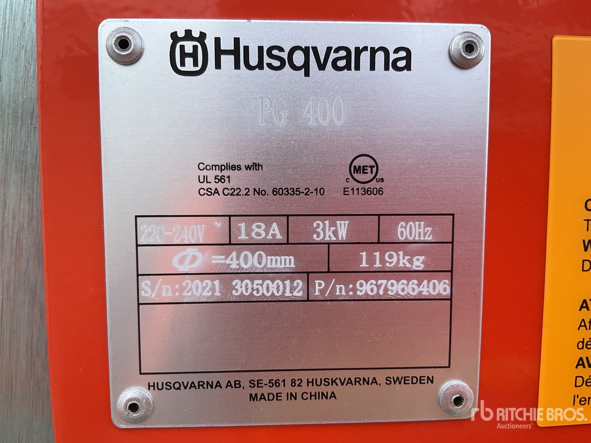 General Appearance with Serial Number / VIN