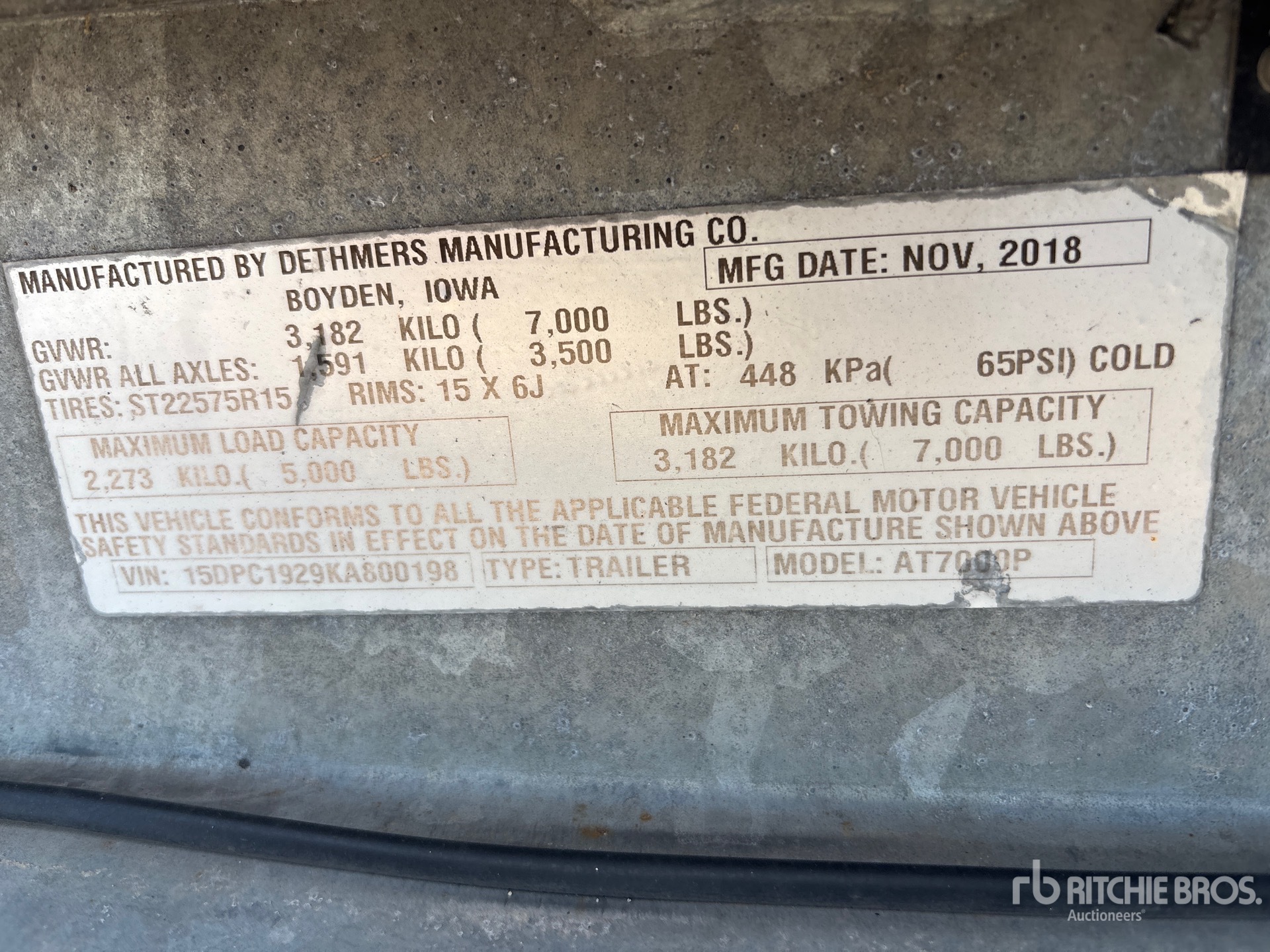 General Appearance with Serial Number / VIN