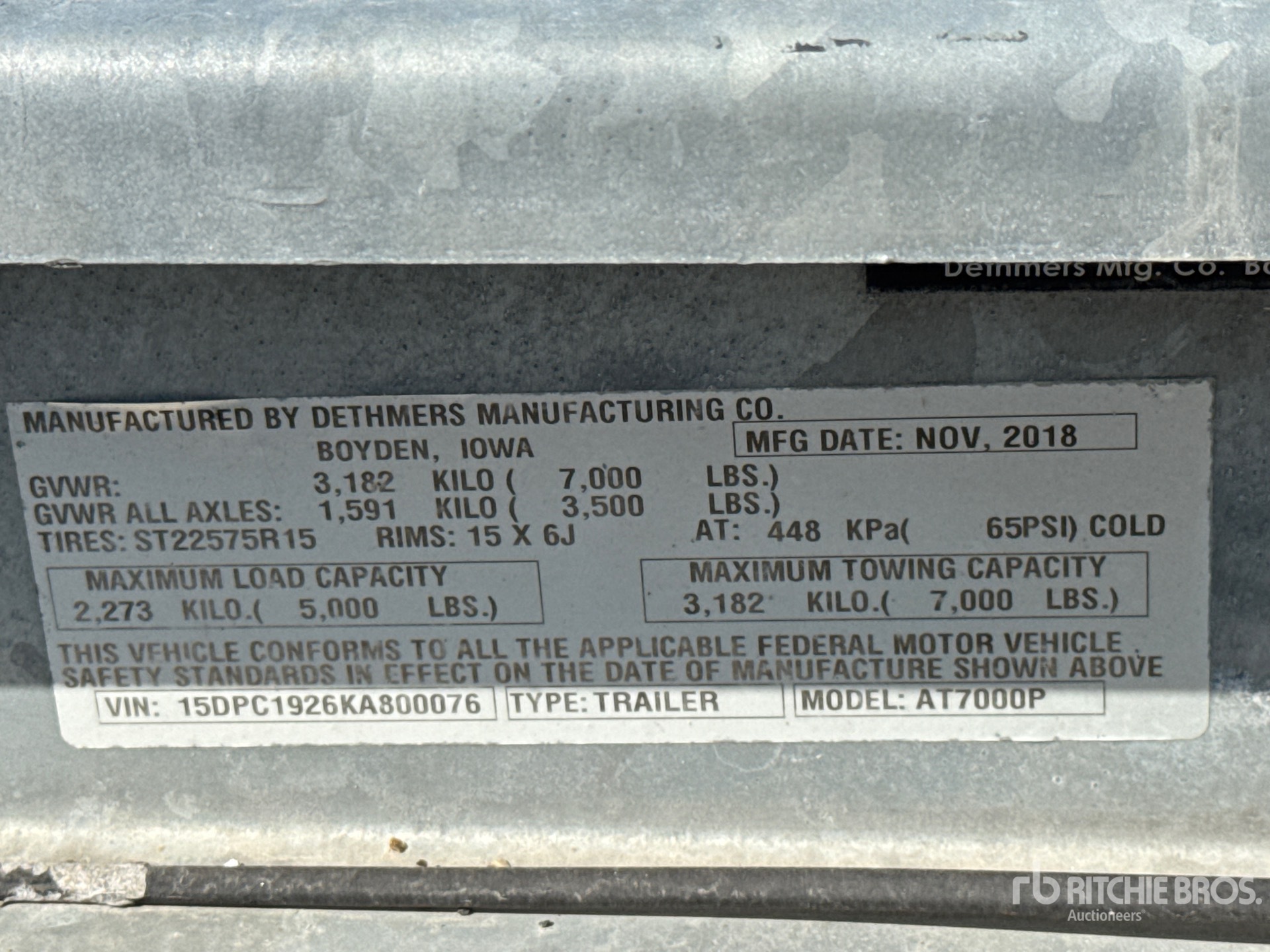 General Appearance with Serial Number / VIN