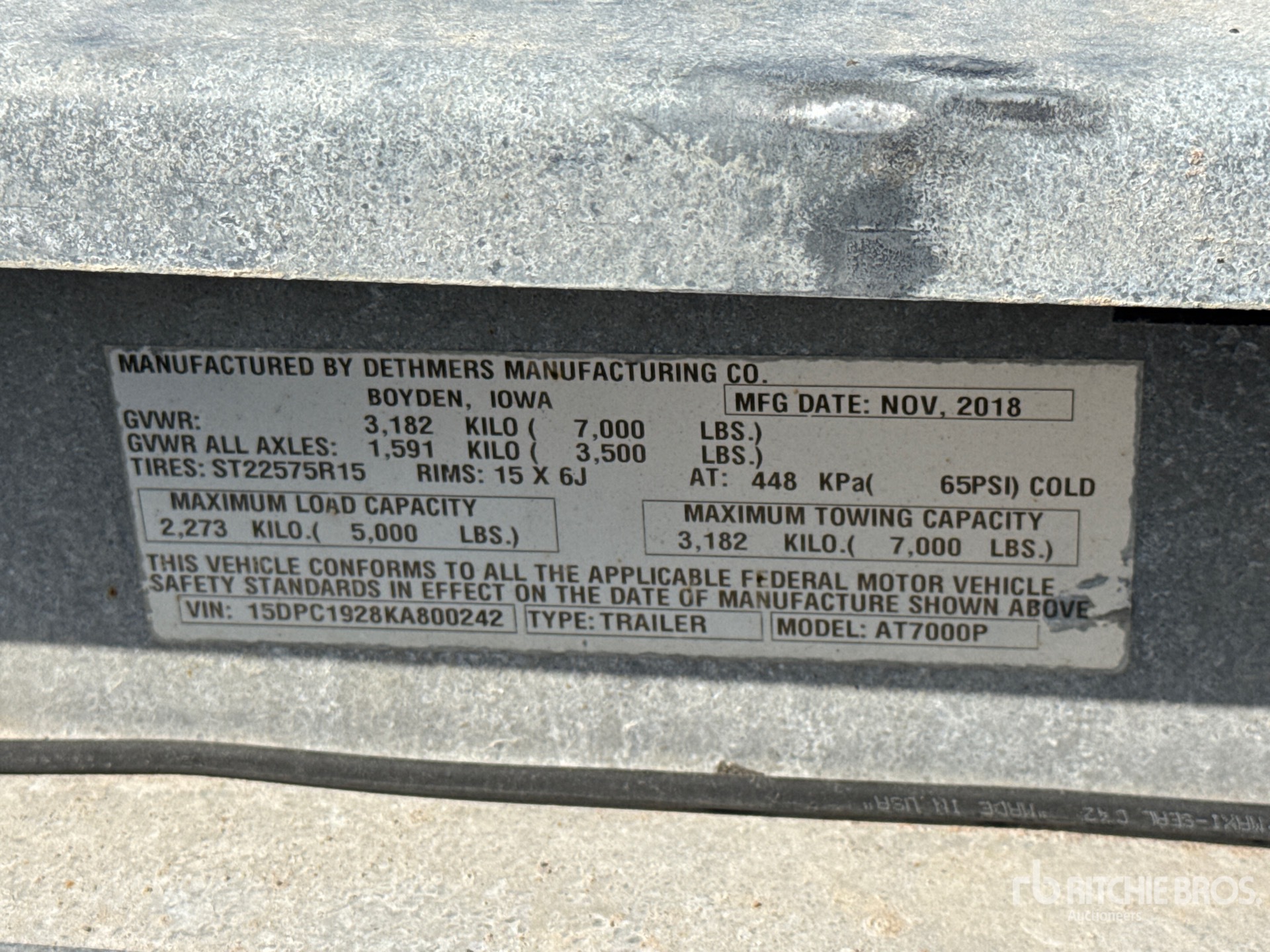 General Appearance with Serial Number / VIN