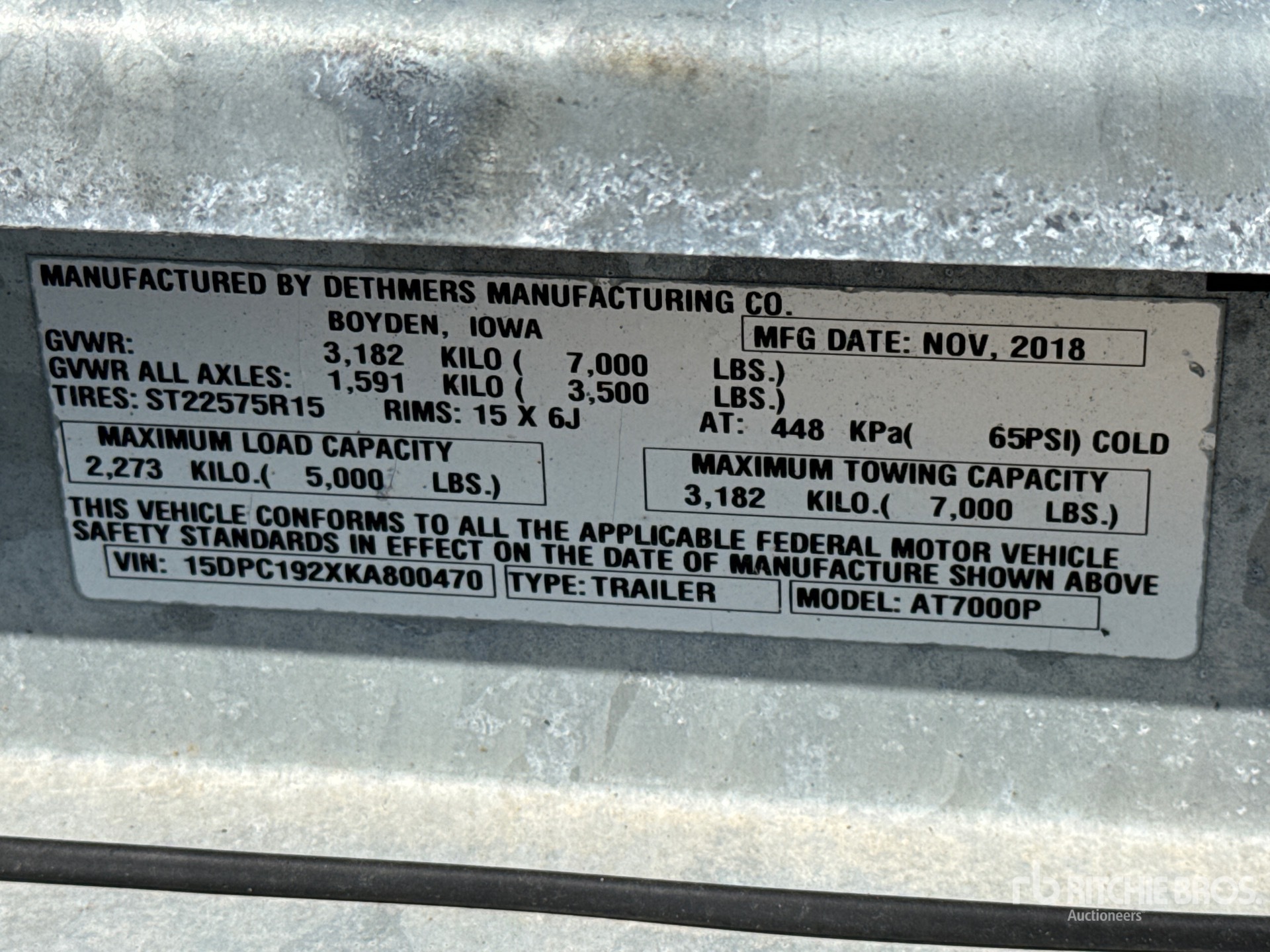 General Appearance with Serial Number / VIN