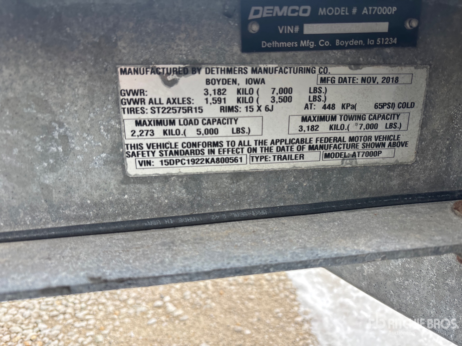 General Appearance with Serial Number / VIN