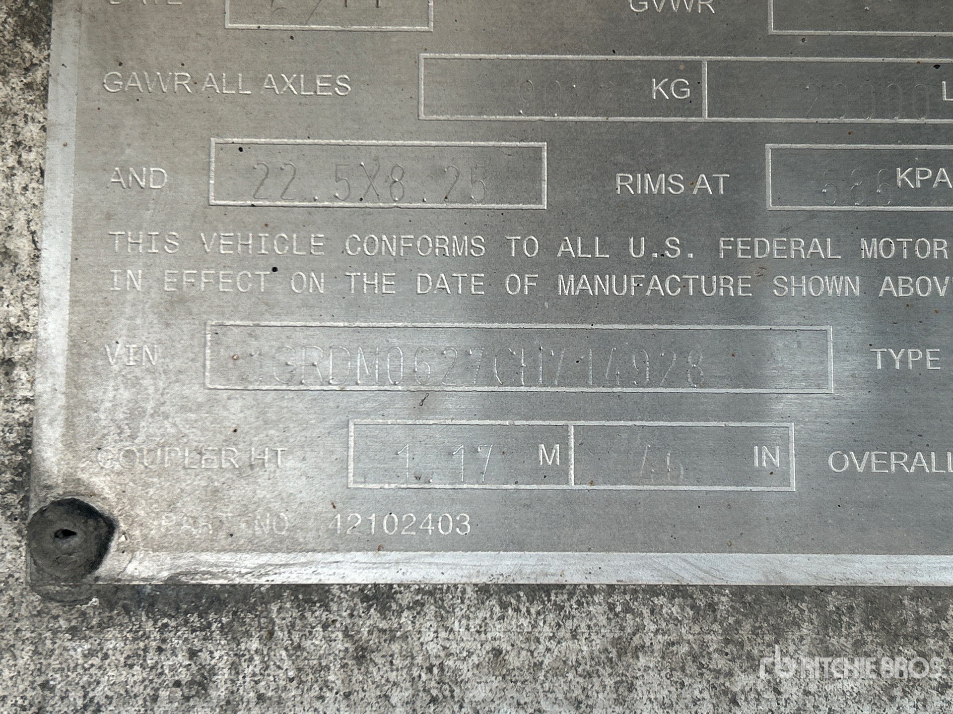 General Appearance with Serial Number / VIN