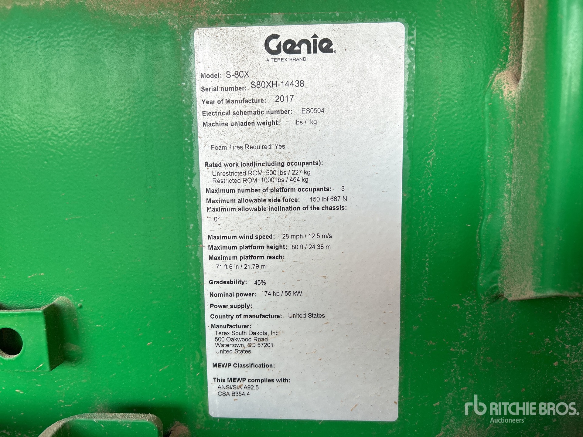 General Appearance with Serial Number / VIN