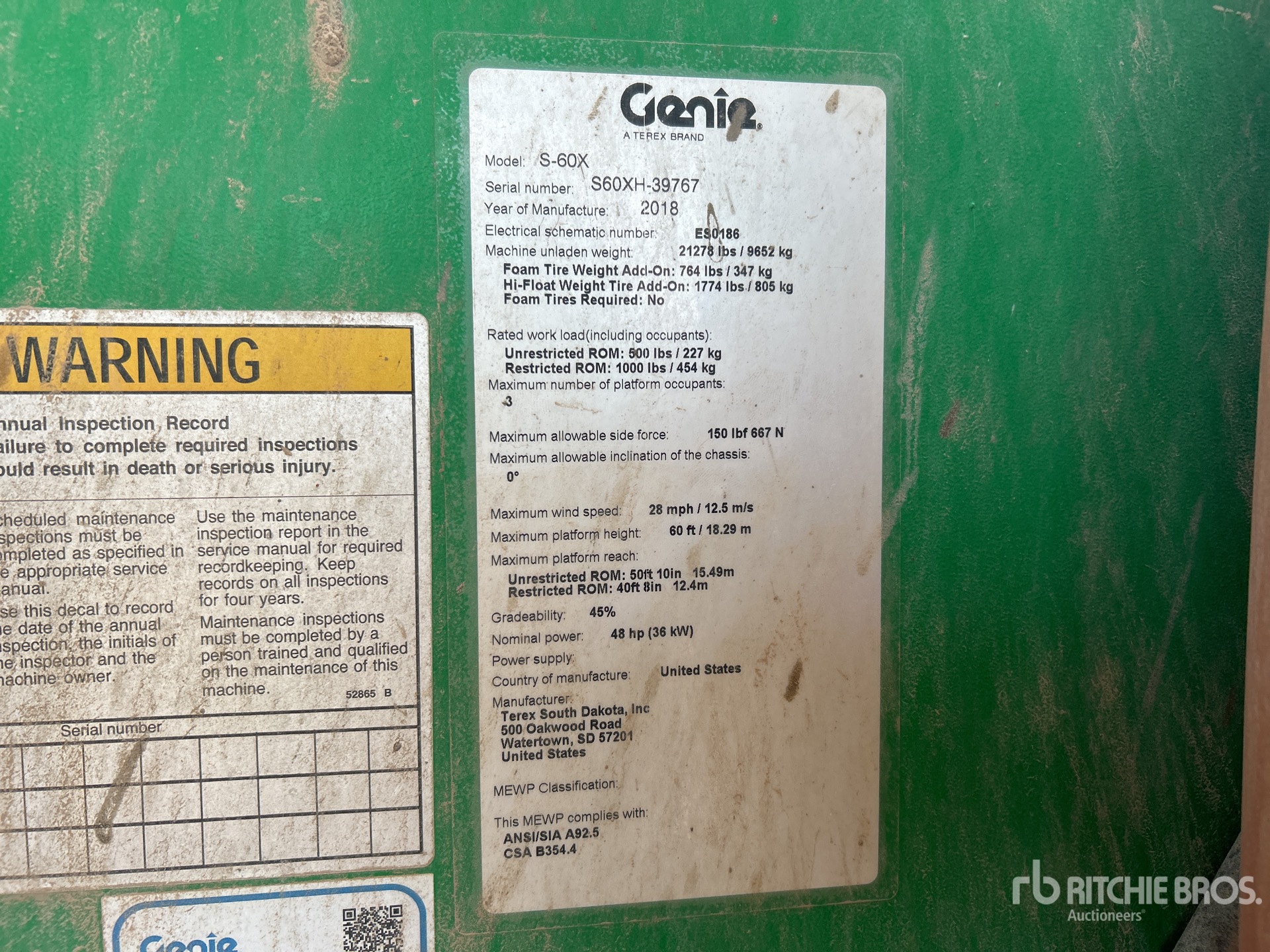 General Appearance with Serial Number / VIN