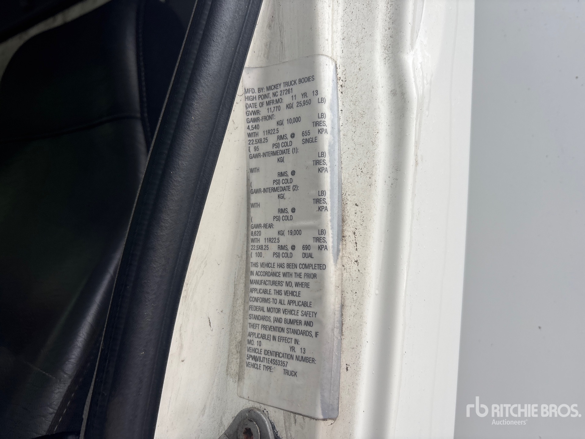 General Appearance with Serial Number / VIN