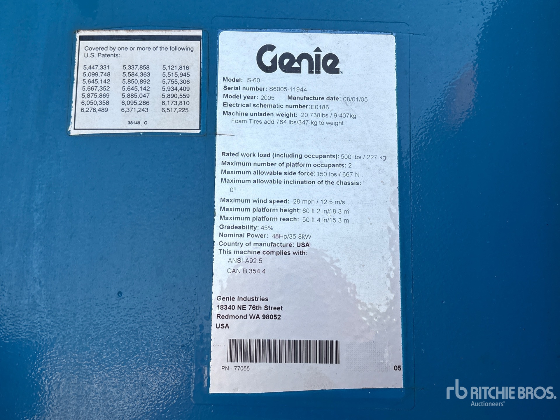 General Appearance with Seriennummer / FIN