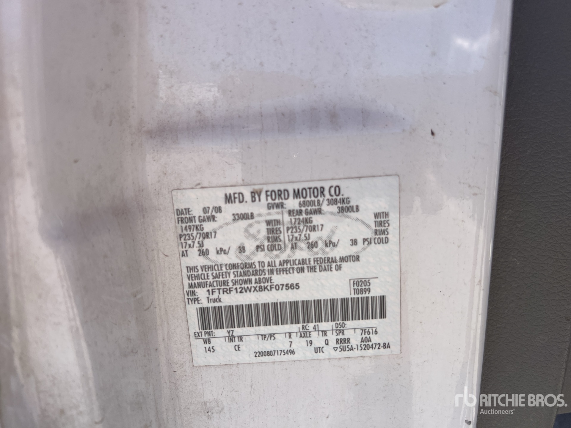 General Appearance with Serial Number / VIN