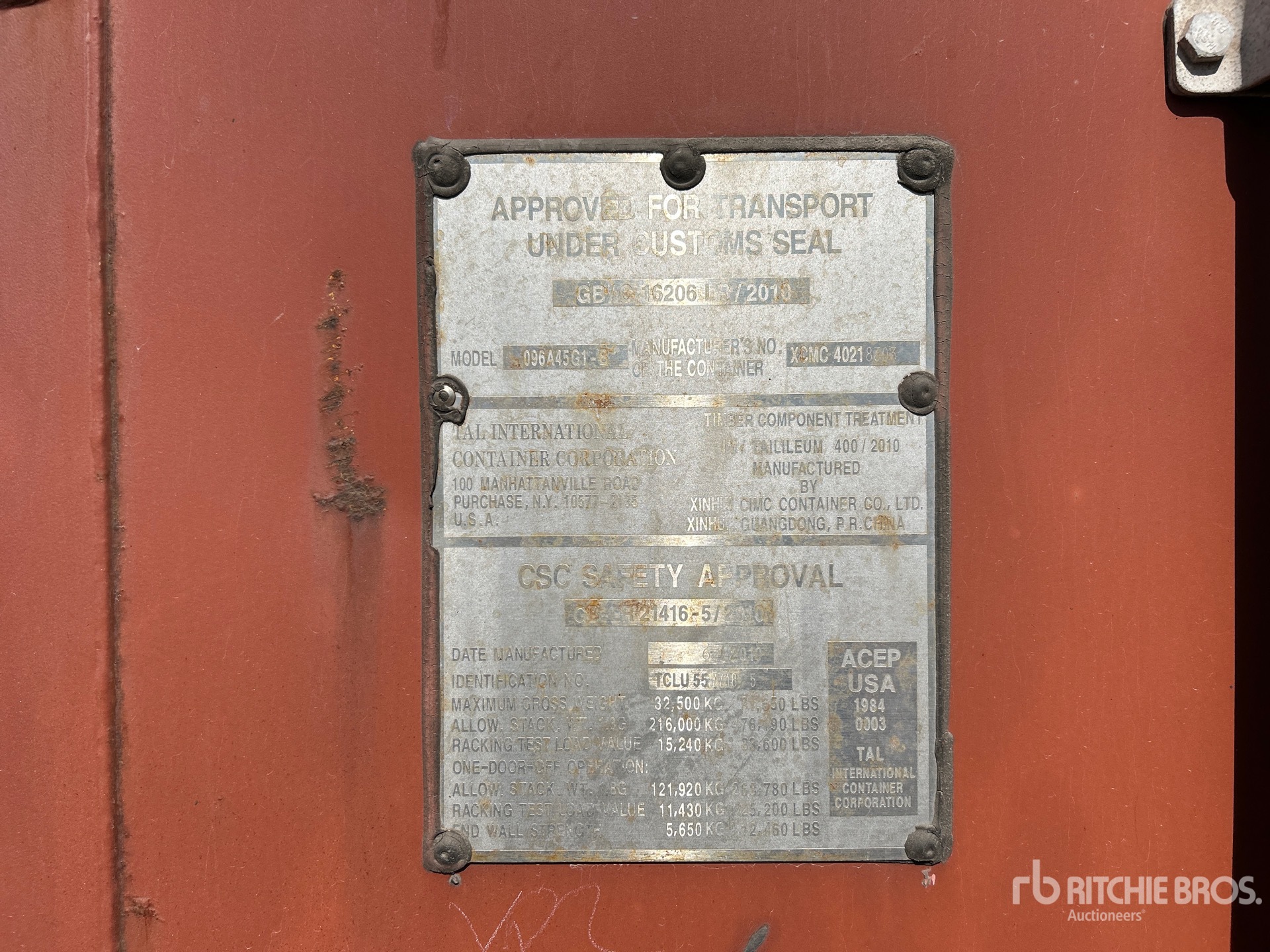 General Appearance with N.º de serie/VIN