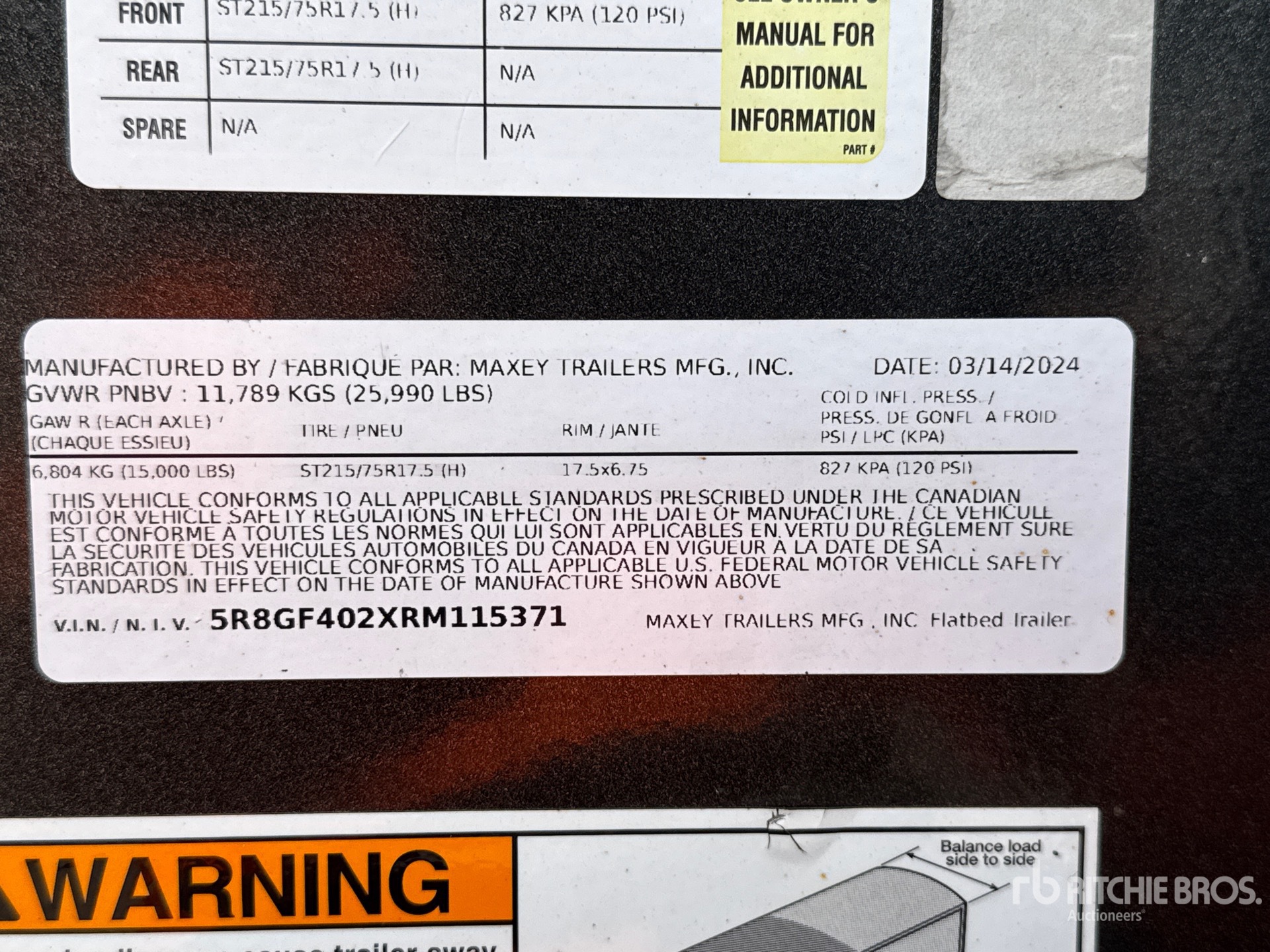 General Appearance with Serial Number / VIN