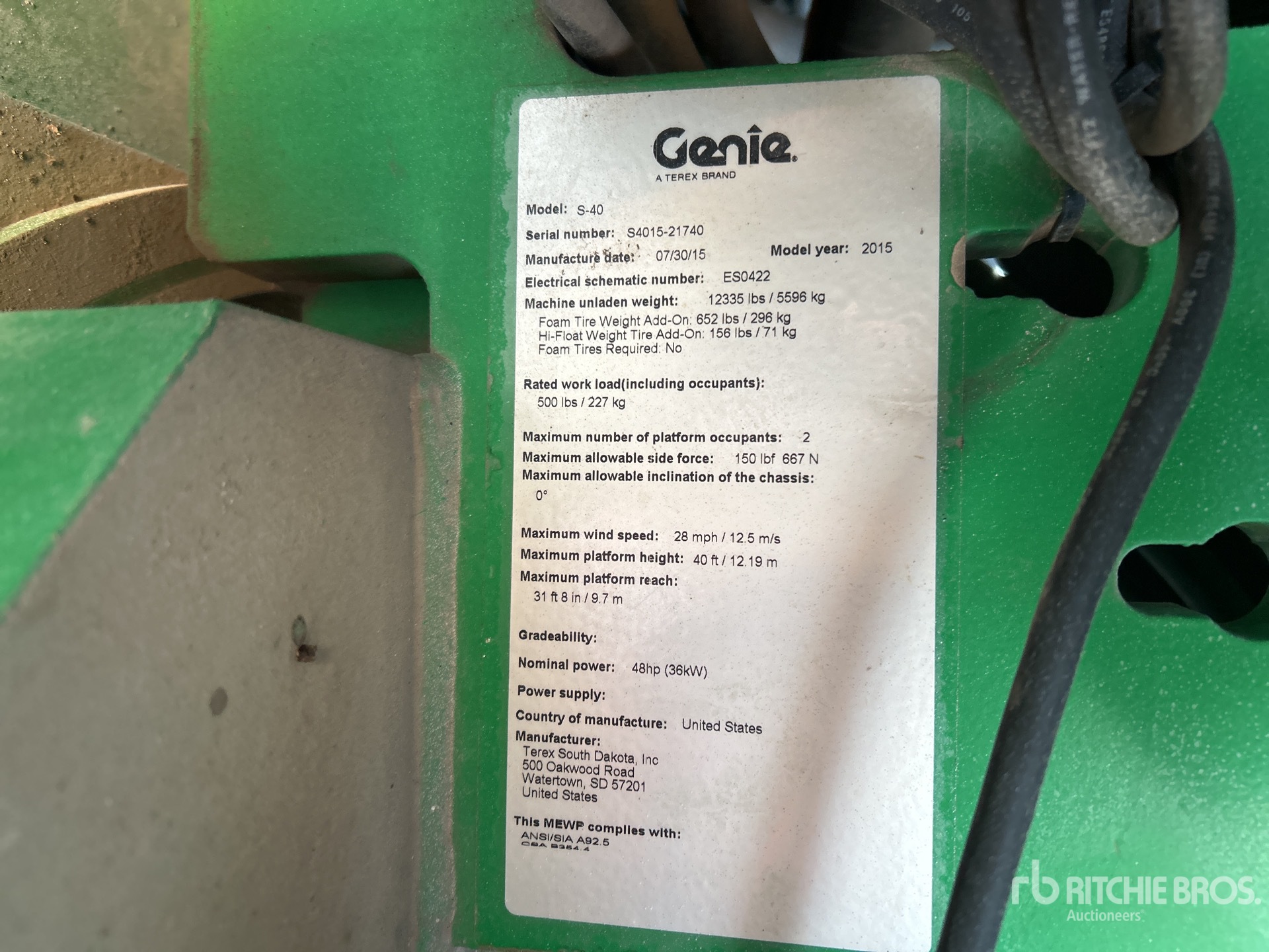 General Appearance with Serial Number / VIN