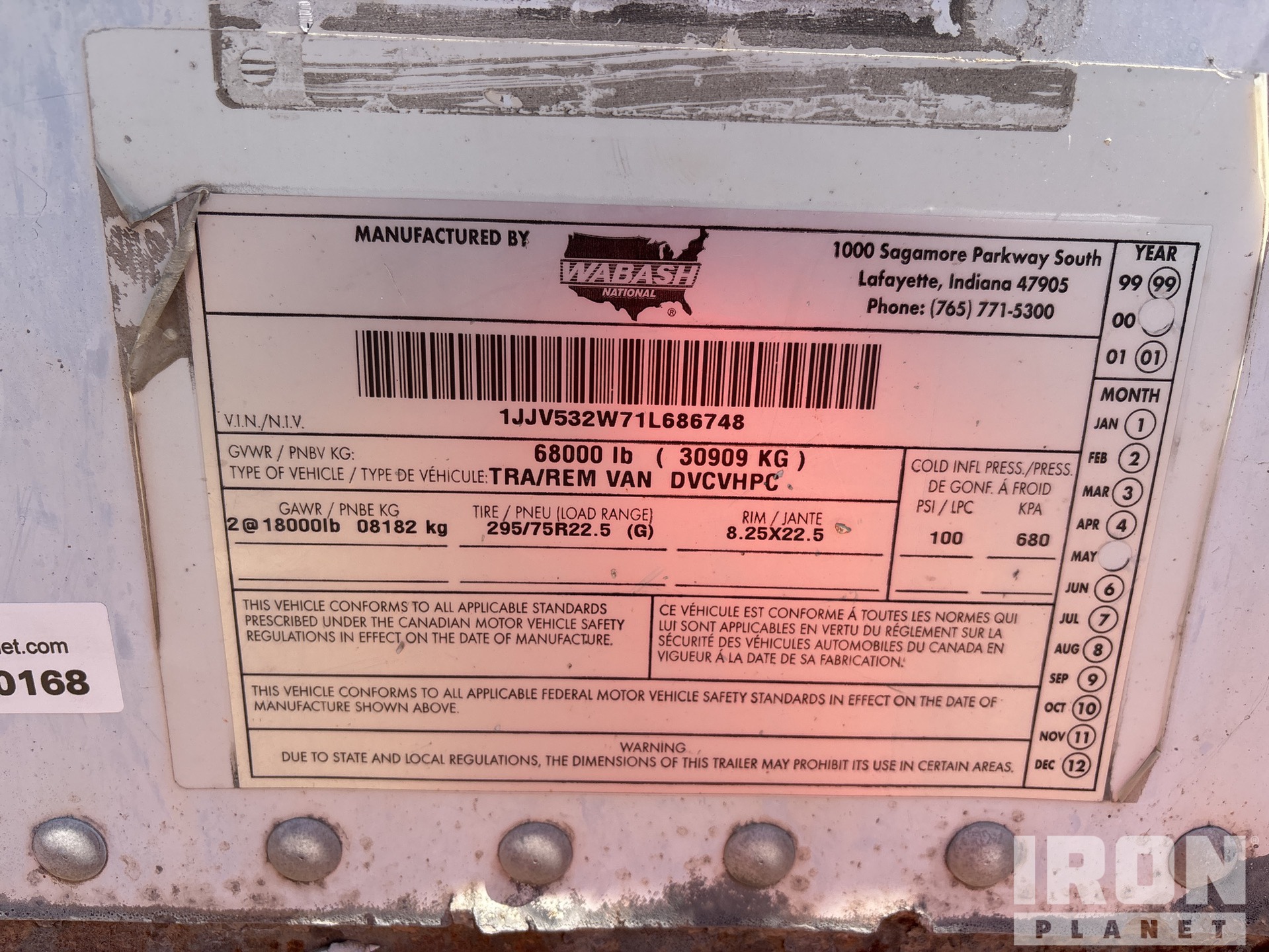 General Appearance with Serial Number / VIN