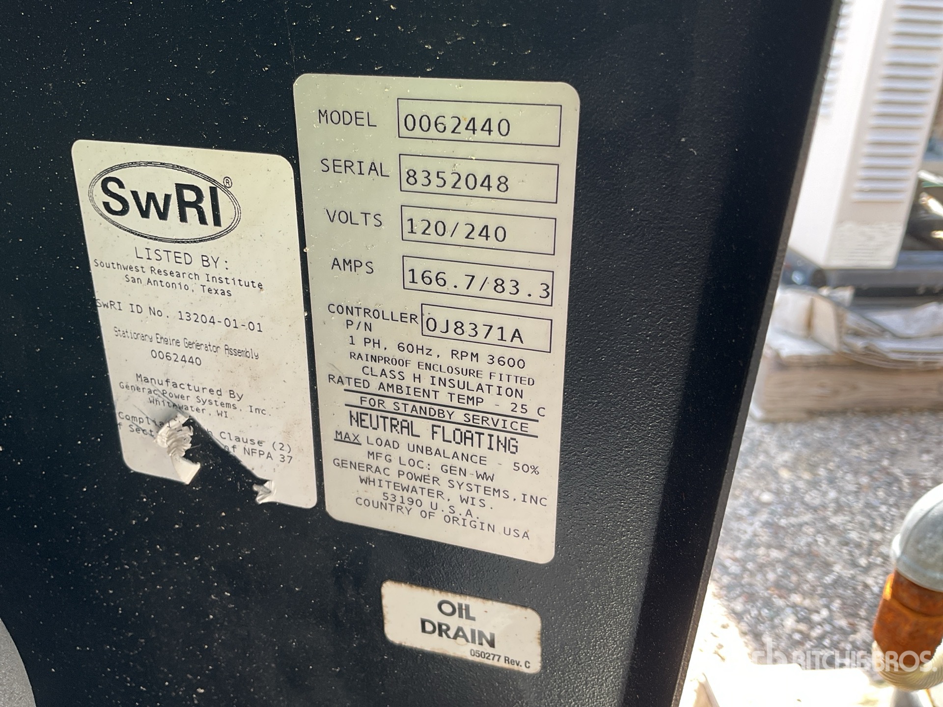 General Appearance with Unit Serial Number