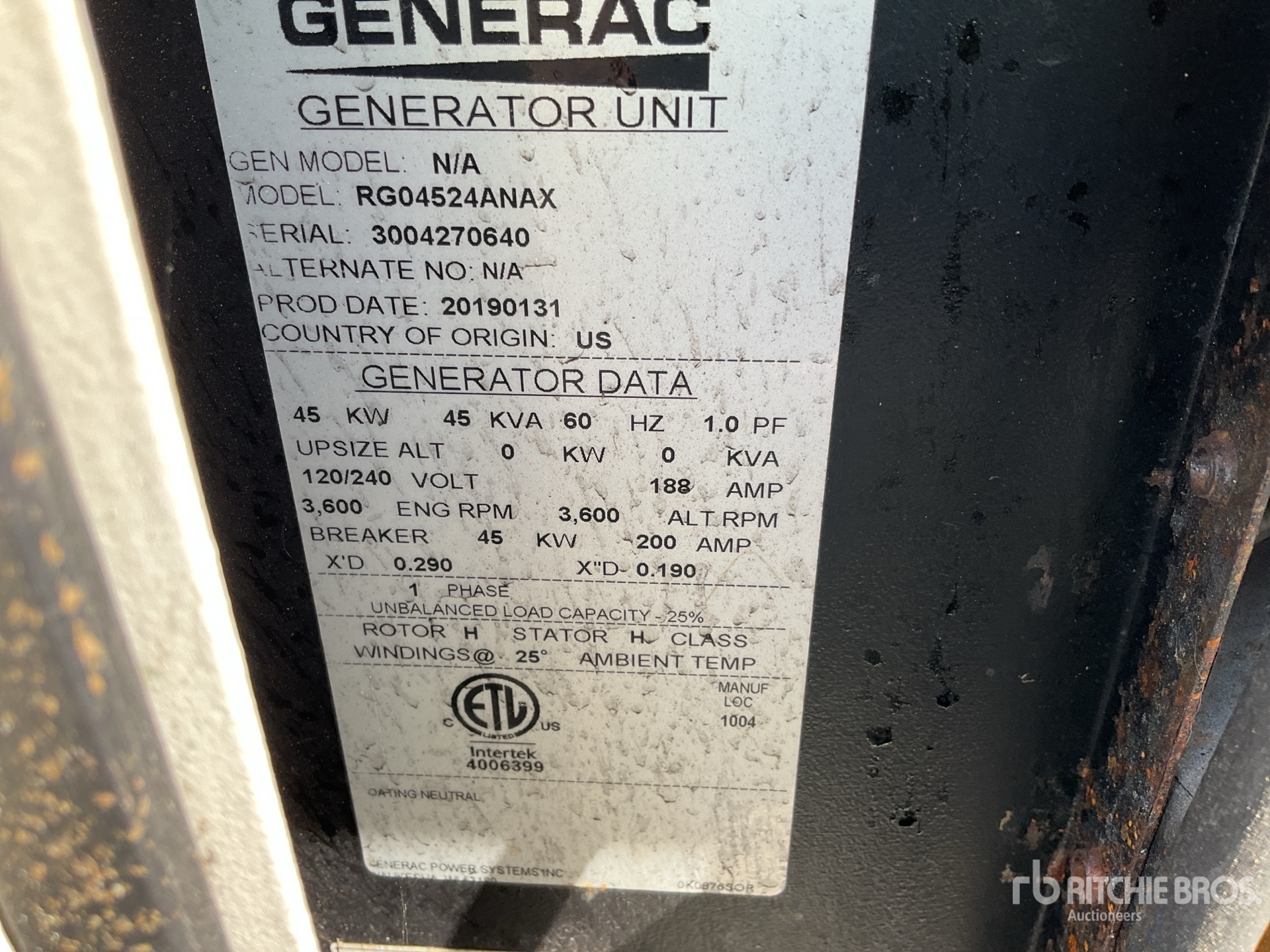 Aspect général with Numéro de série de l'unité