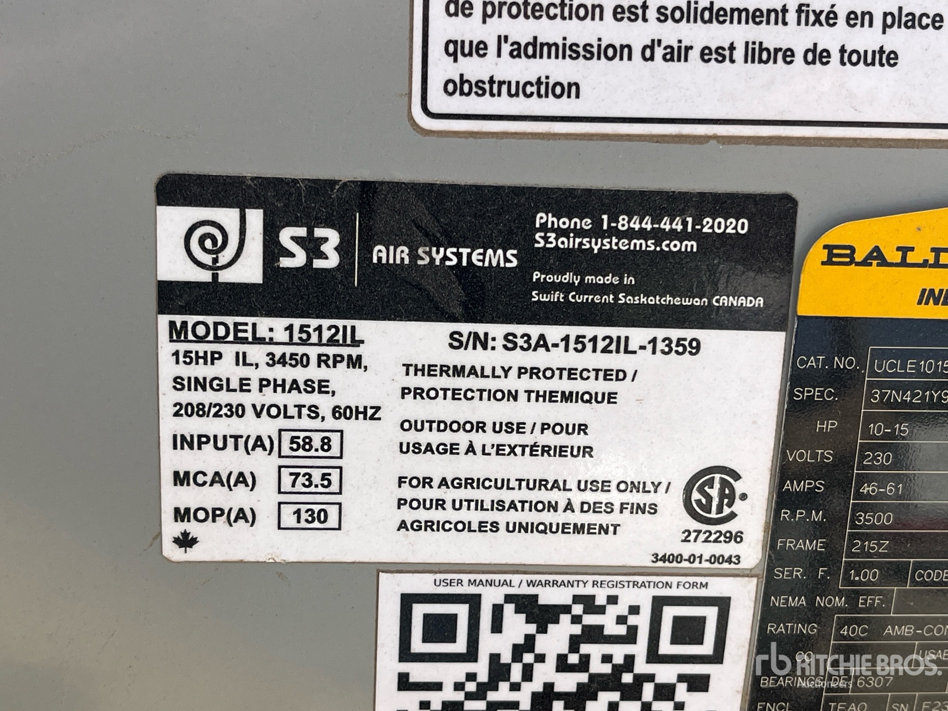 General Appearance with Serial Number / VIN