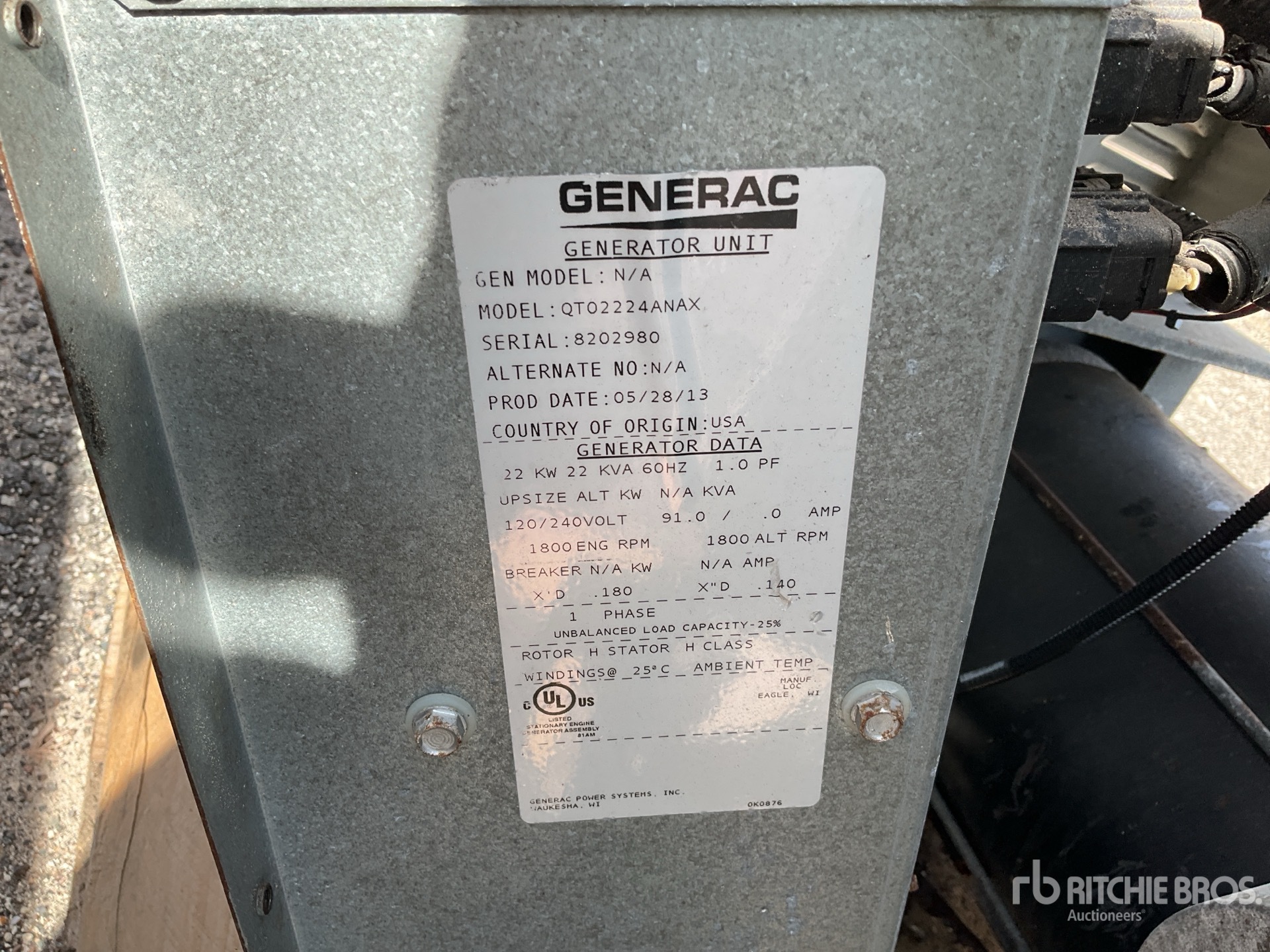 General Appearance with Unit Serial Number
