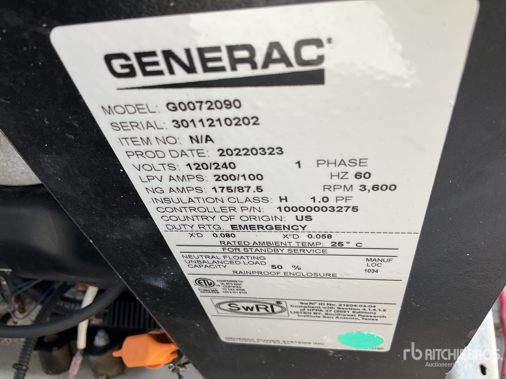 General Appearance with Unit Serial Number