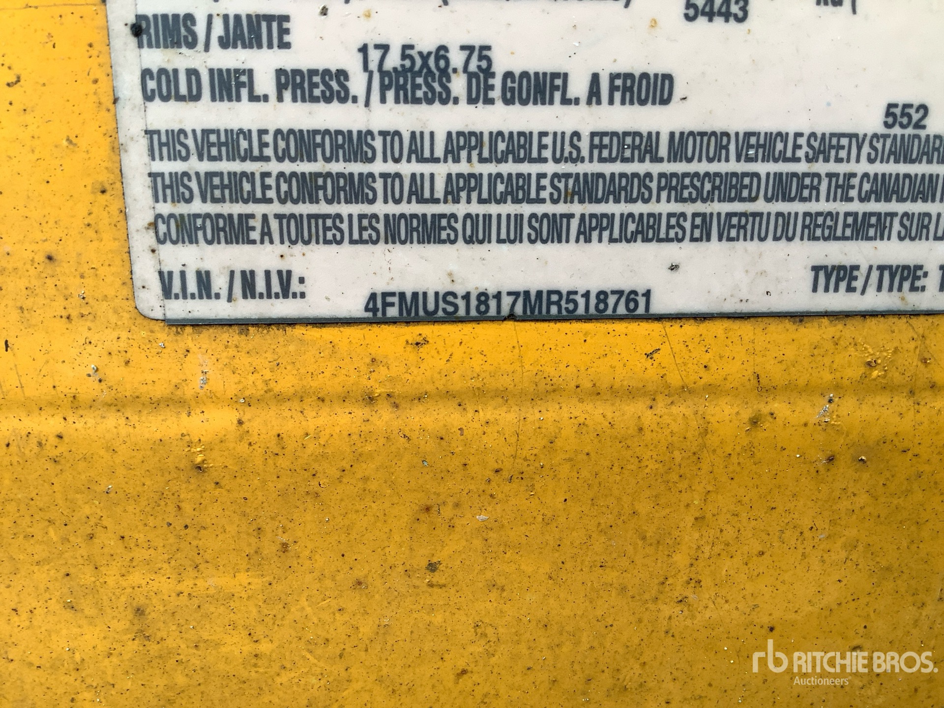 General Appearance with Serial Number / VIN