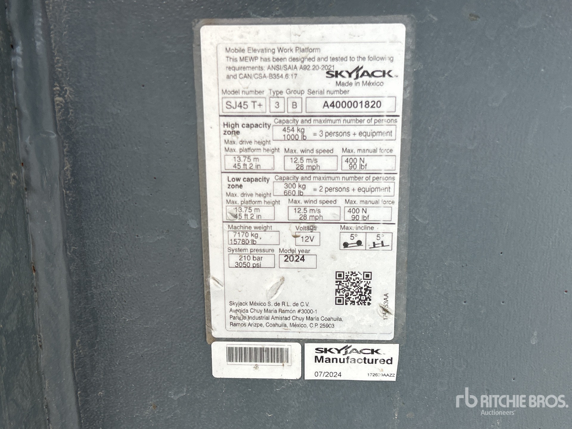 General Appearance with Serial Number / VIN