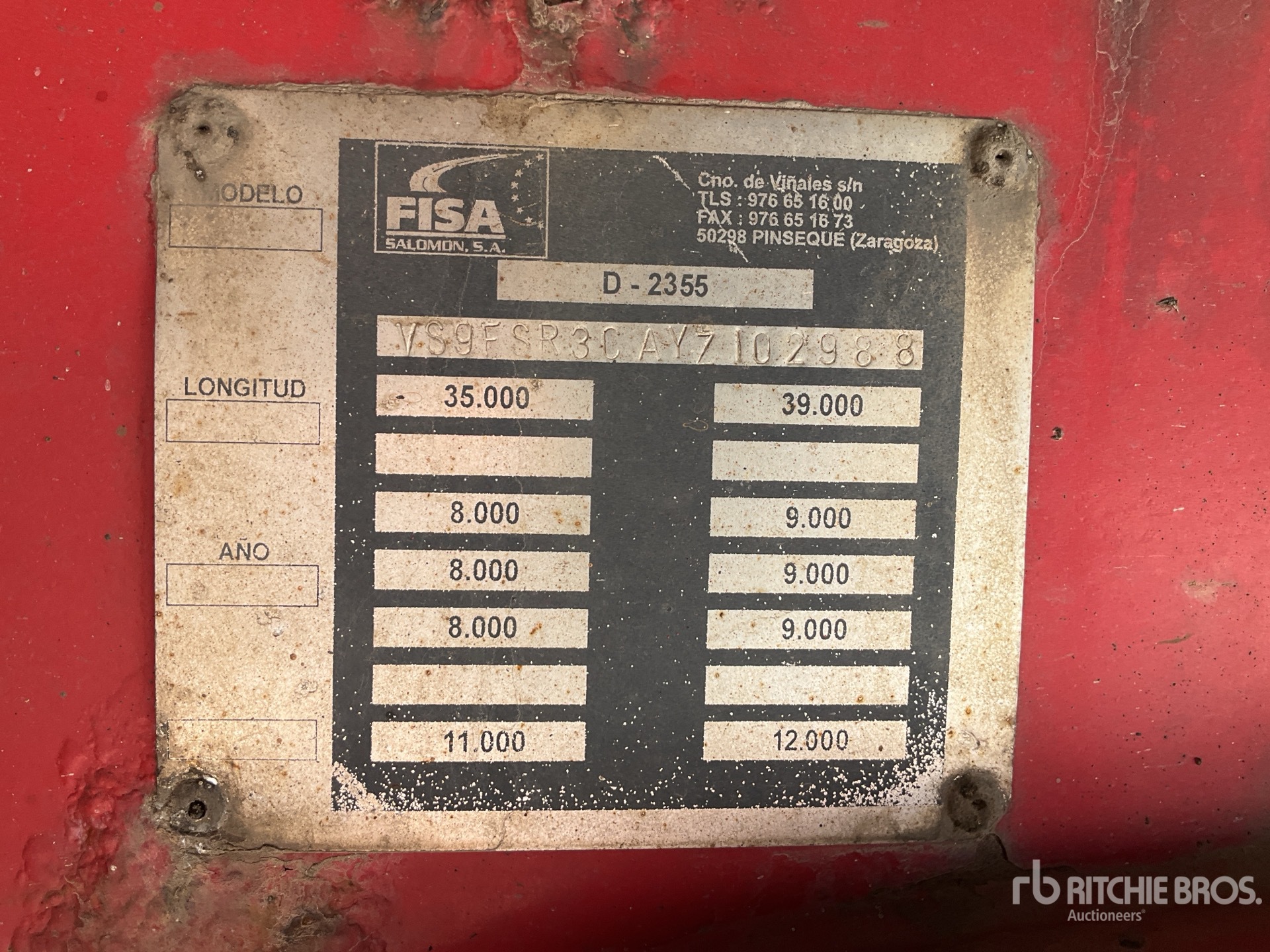 General Appearance with Serial Number / VIN