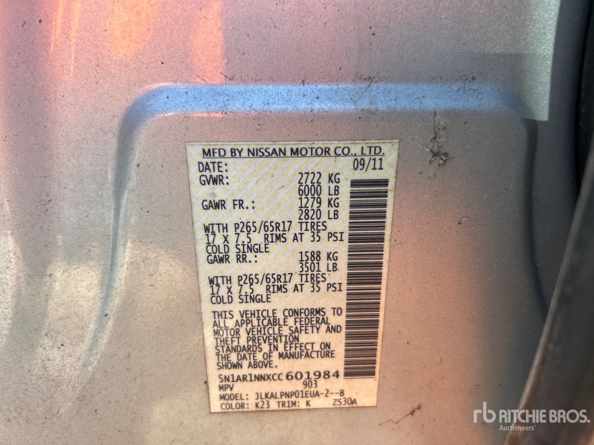 General Appearance with Serial Number / VIN