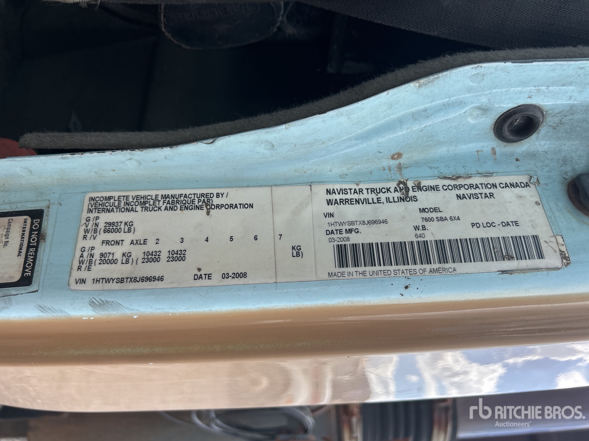 General Appearance with Serial Number / VIN