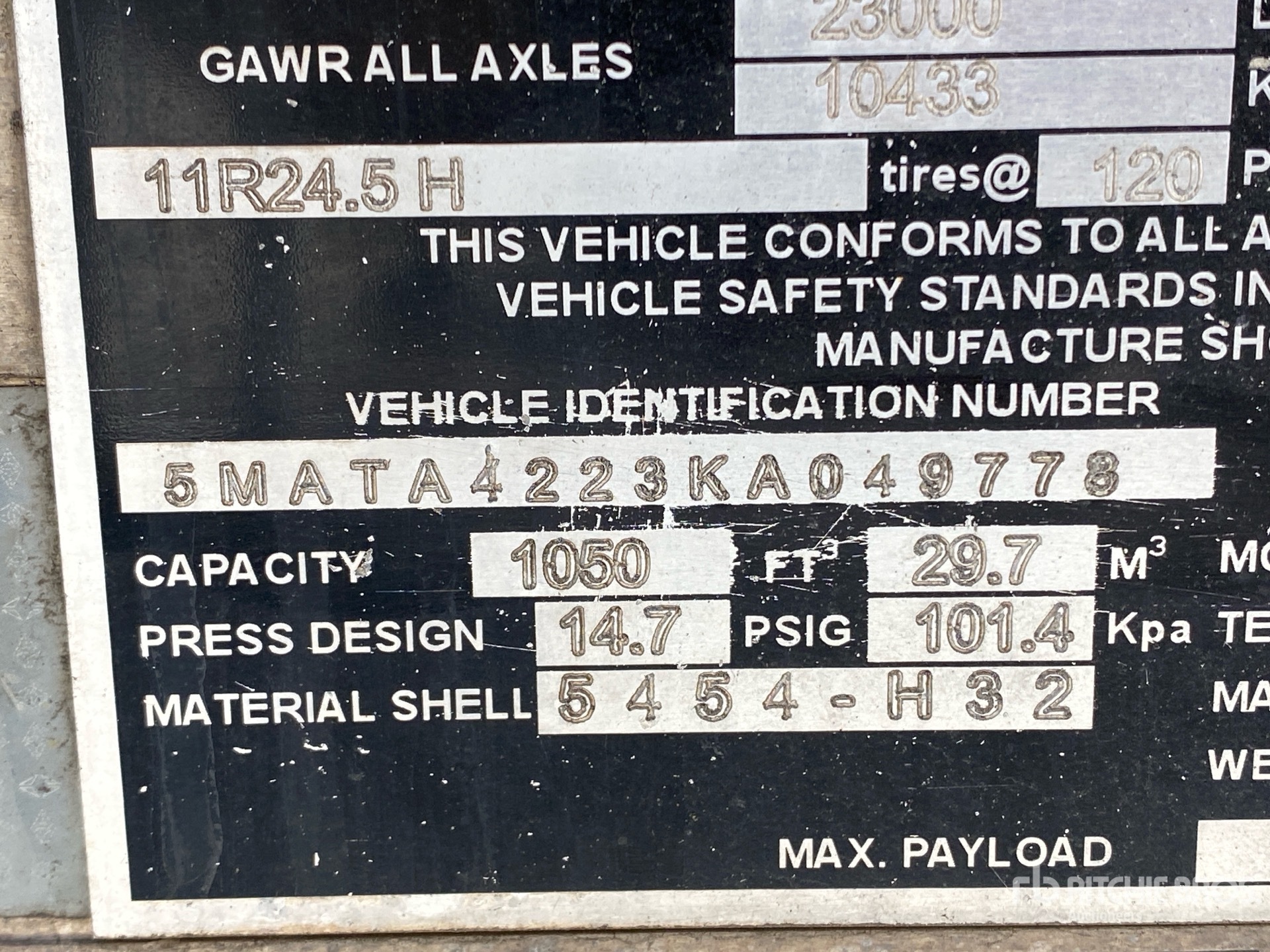 General Appearance with Serial Number / VIN