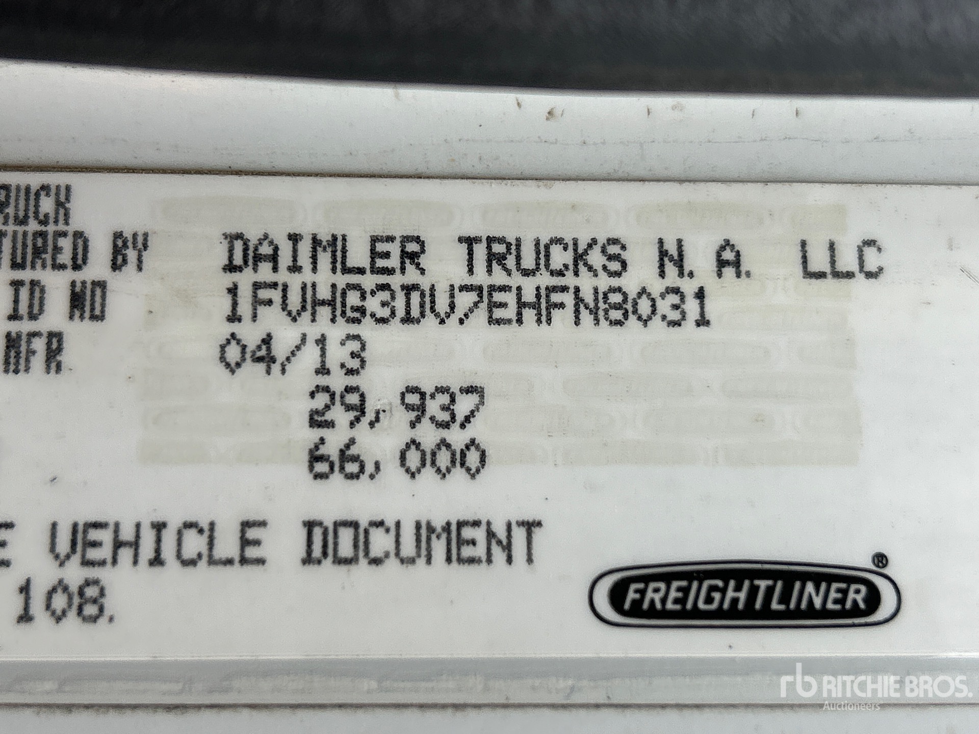 General Appearance with Serial Number / VIN