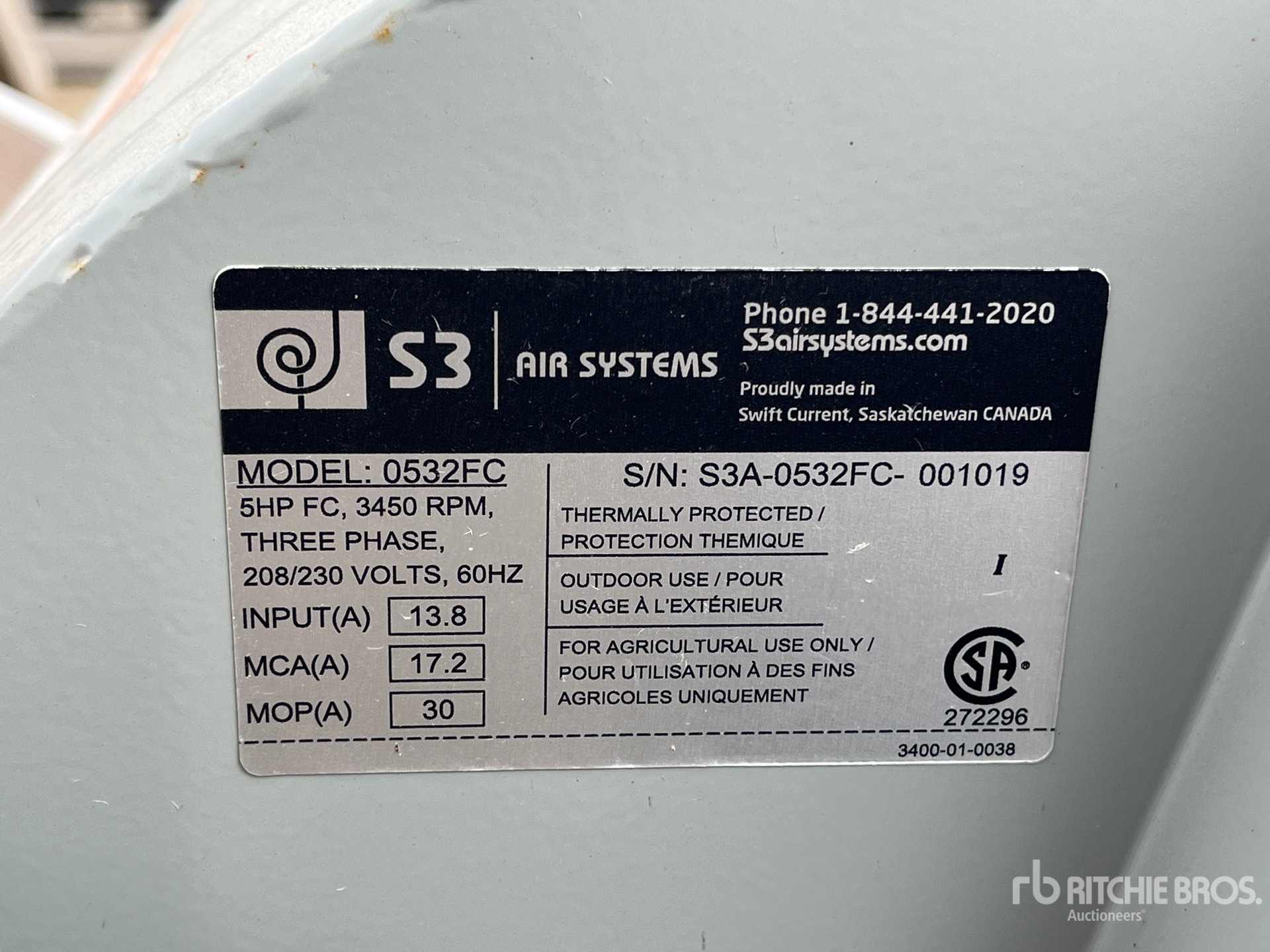General Appearance with Serial Number / VIN