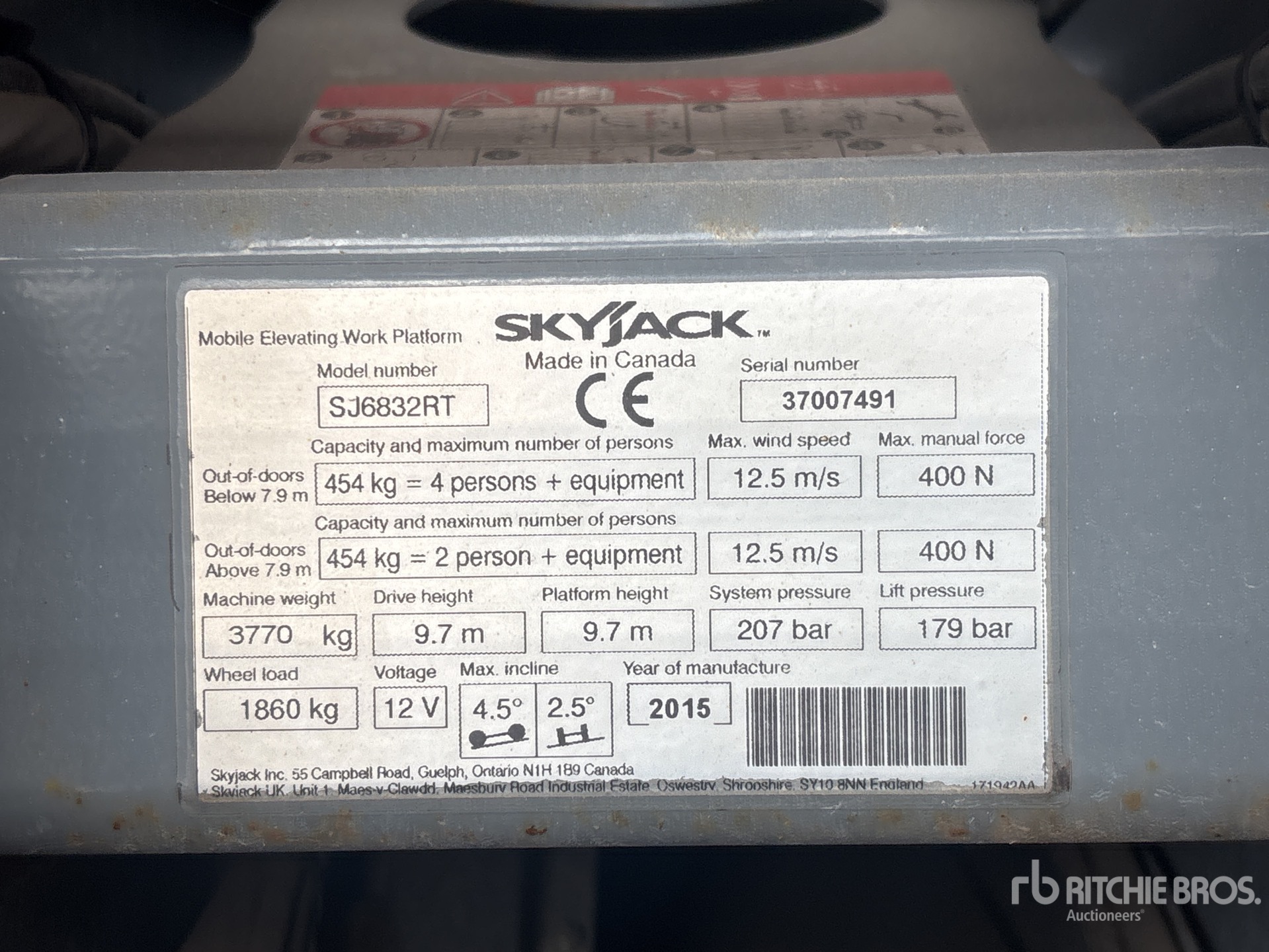 General Appearance with Serial Number / VIN