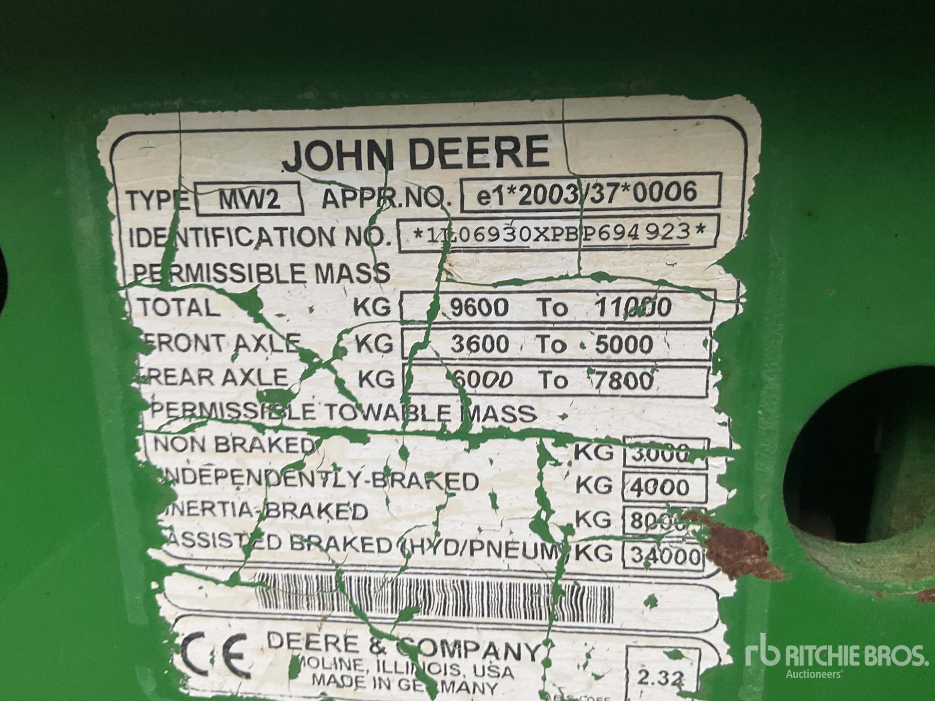 General Appearance with Serial Number / VIN
